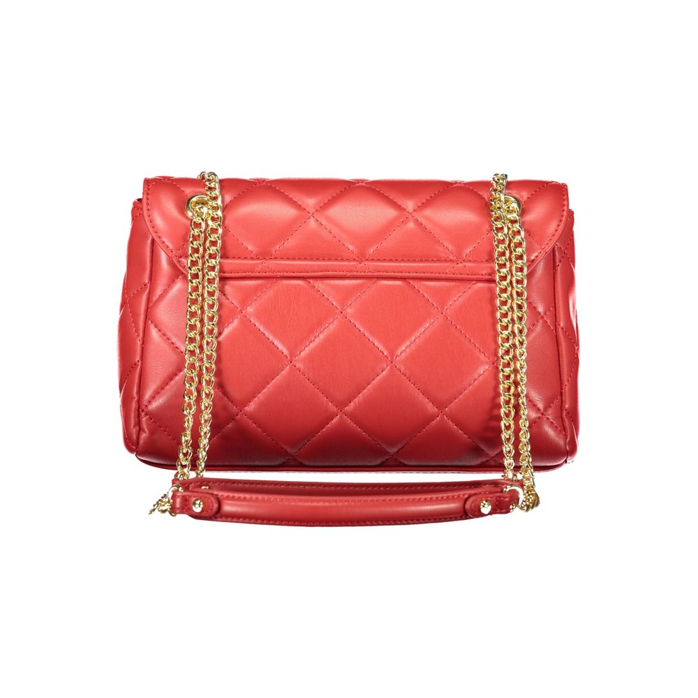 Rosso Polyurethane Women Handbag - ventzia
