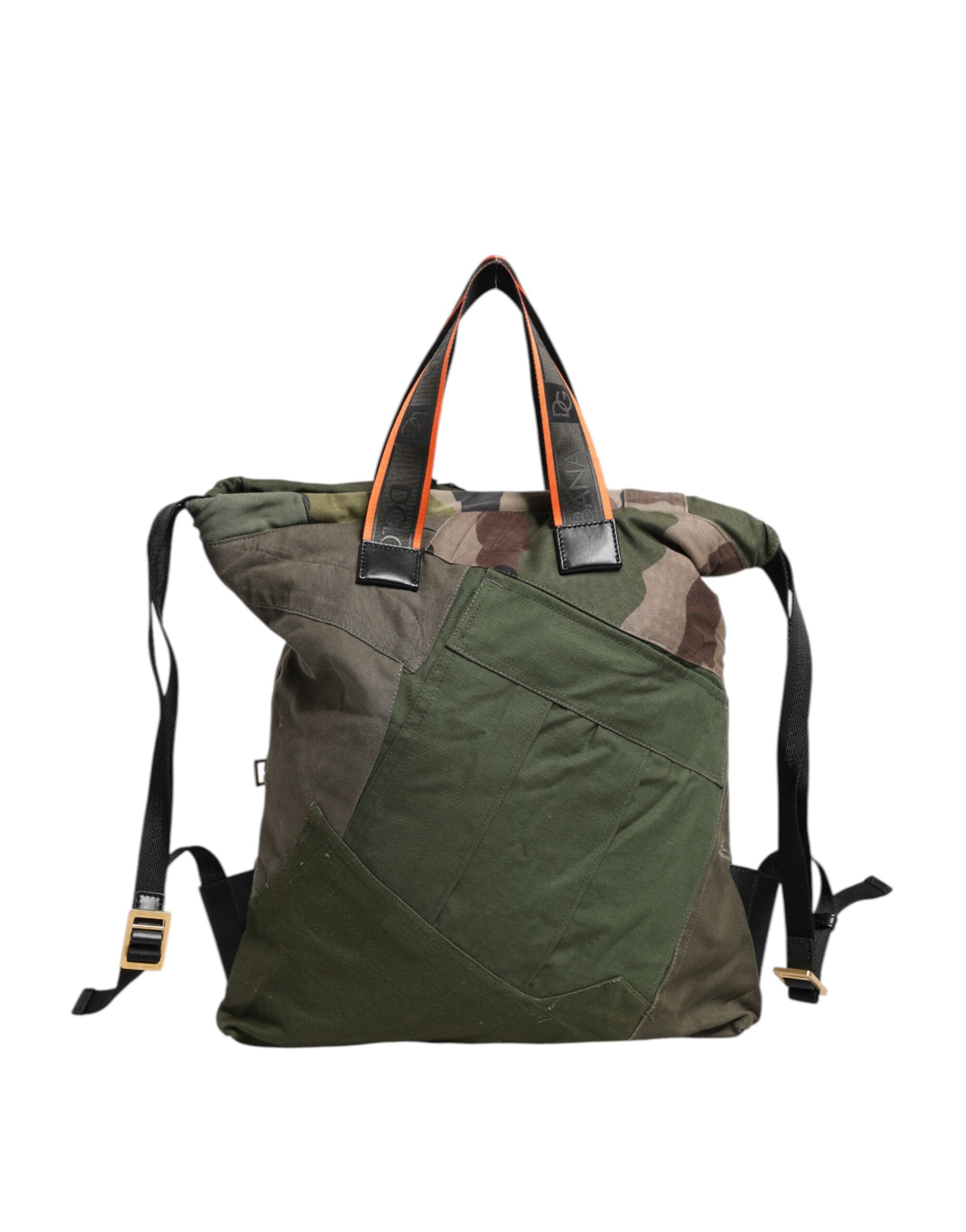 Military Green Patchwork Rucksack Backpack Bag - ventzia