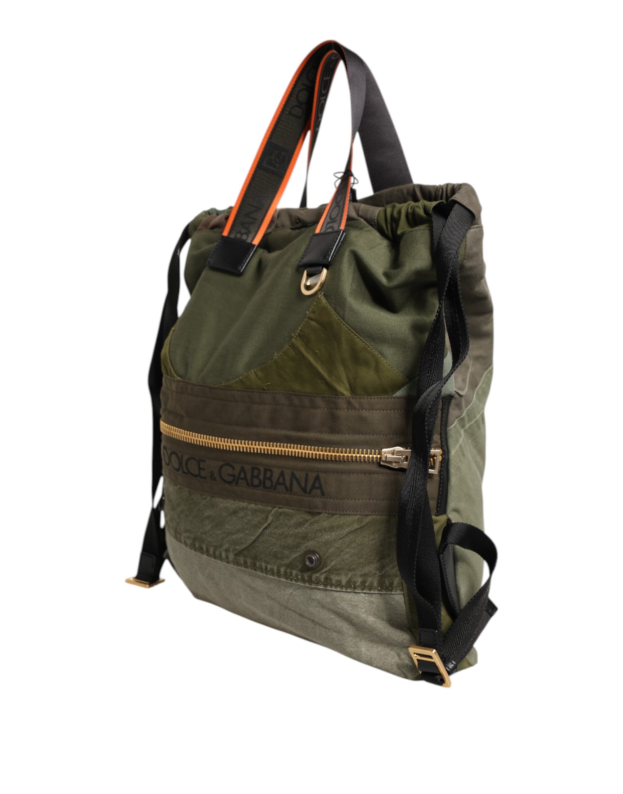 Military Green Patchwork Rucksack Backpack Bag - ventzia