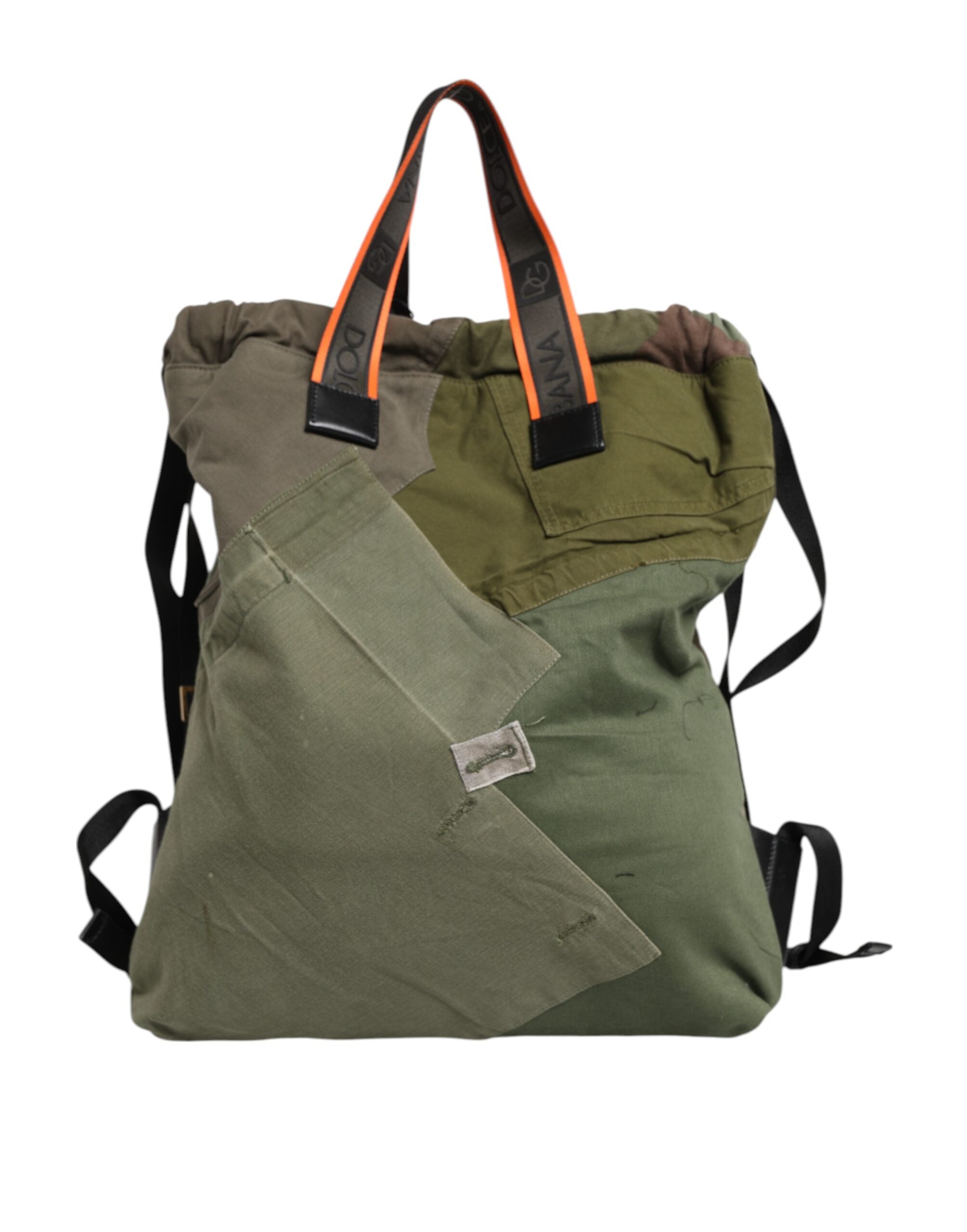 Military Green Patchwork Rucksack Backpack Bag - ventzia