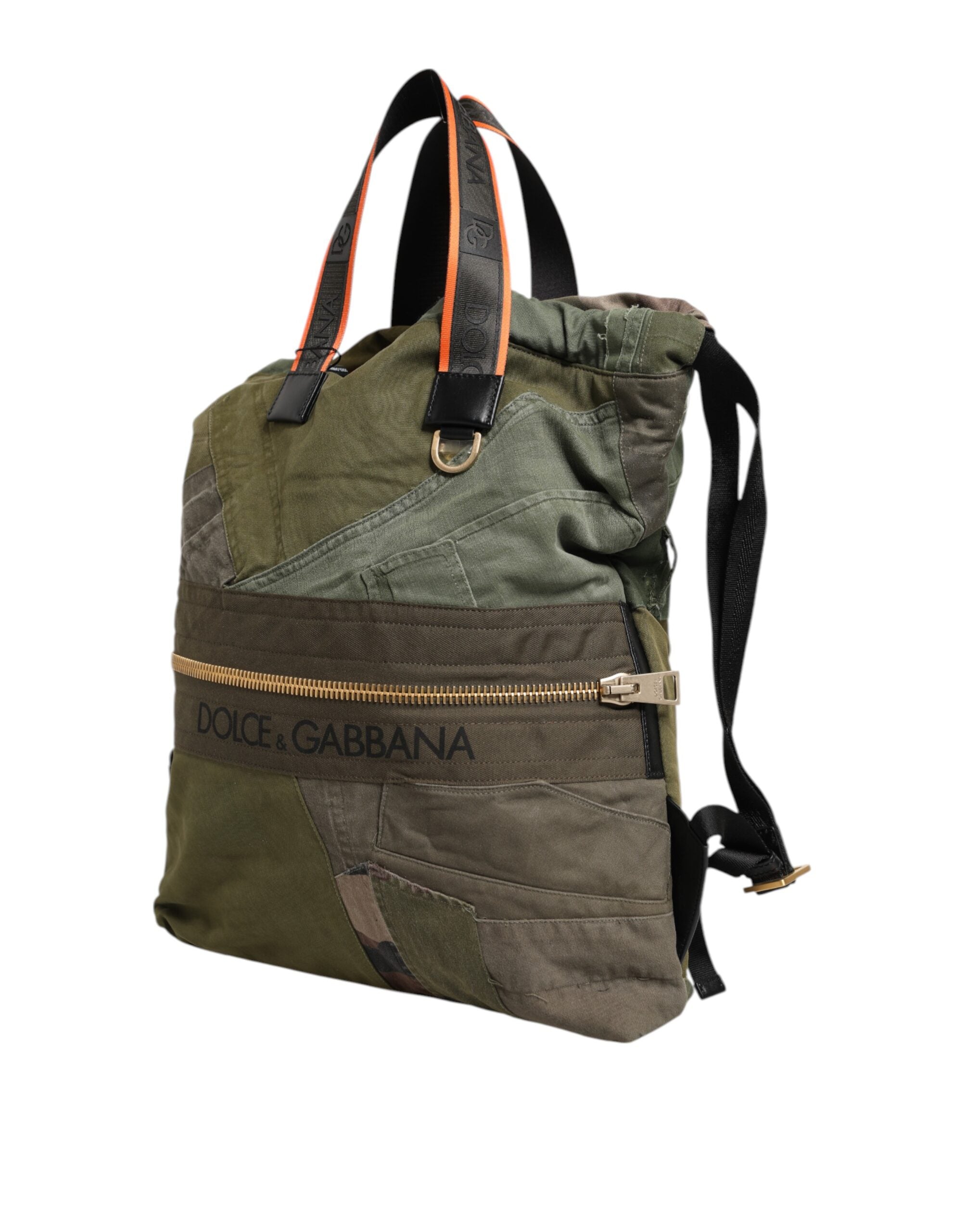 Military Green Patchwork Rucksack Backpack Bag - ventzia