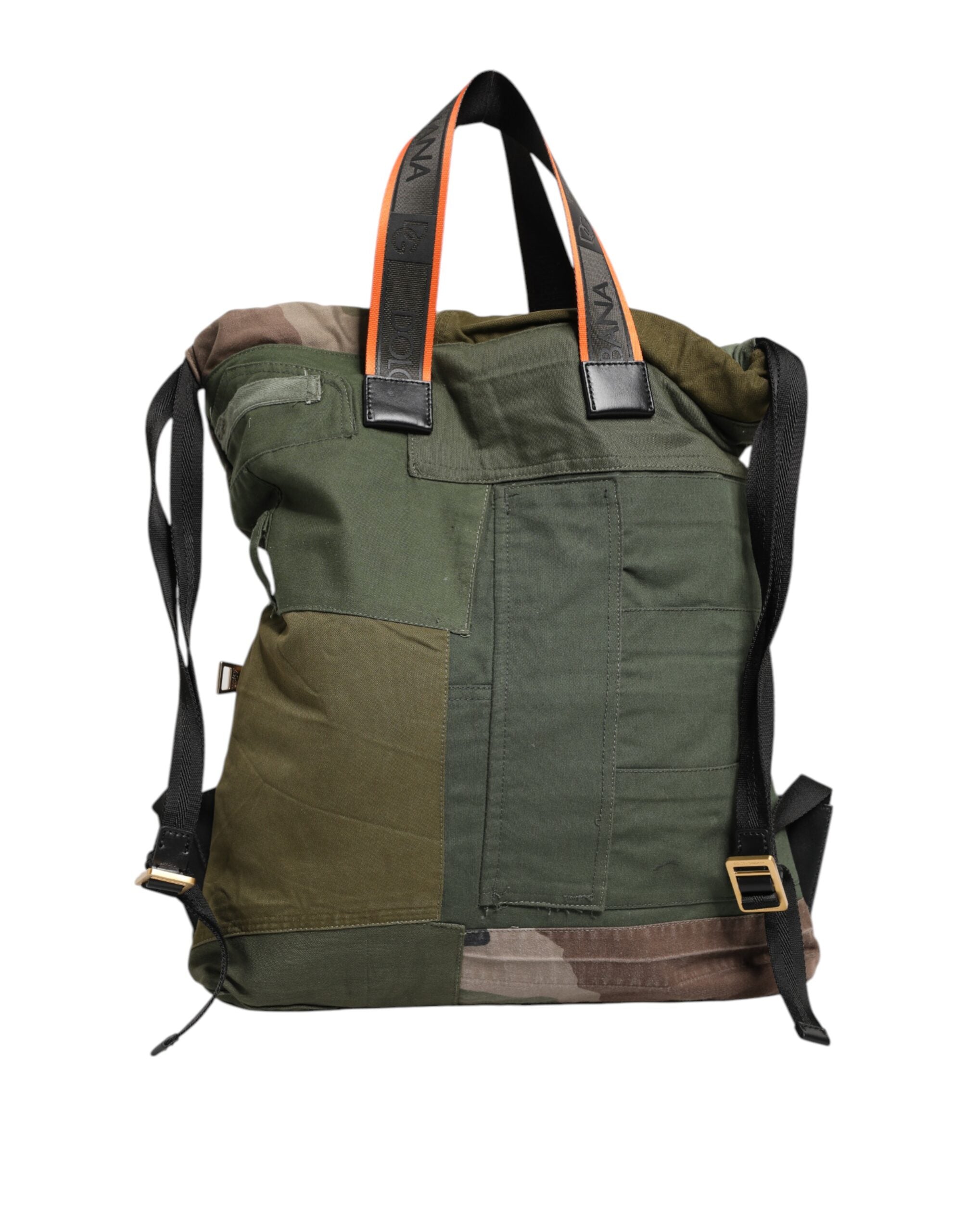 Military Green Patchwork Rucksack Backpack Bag - ventzia