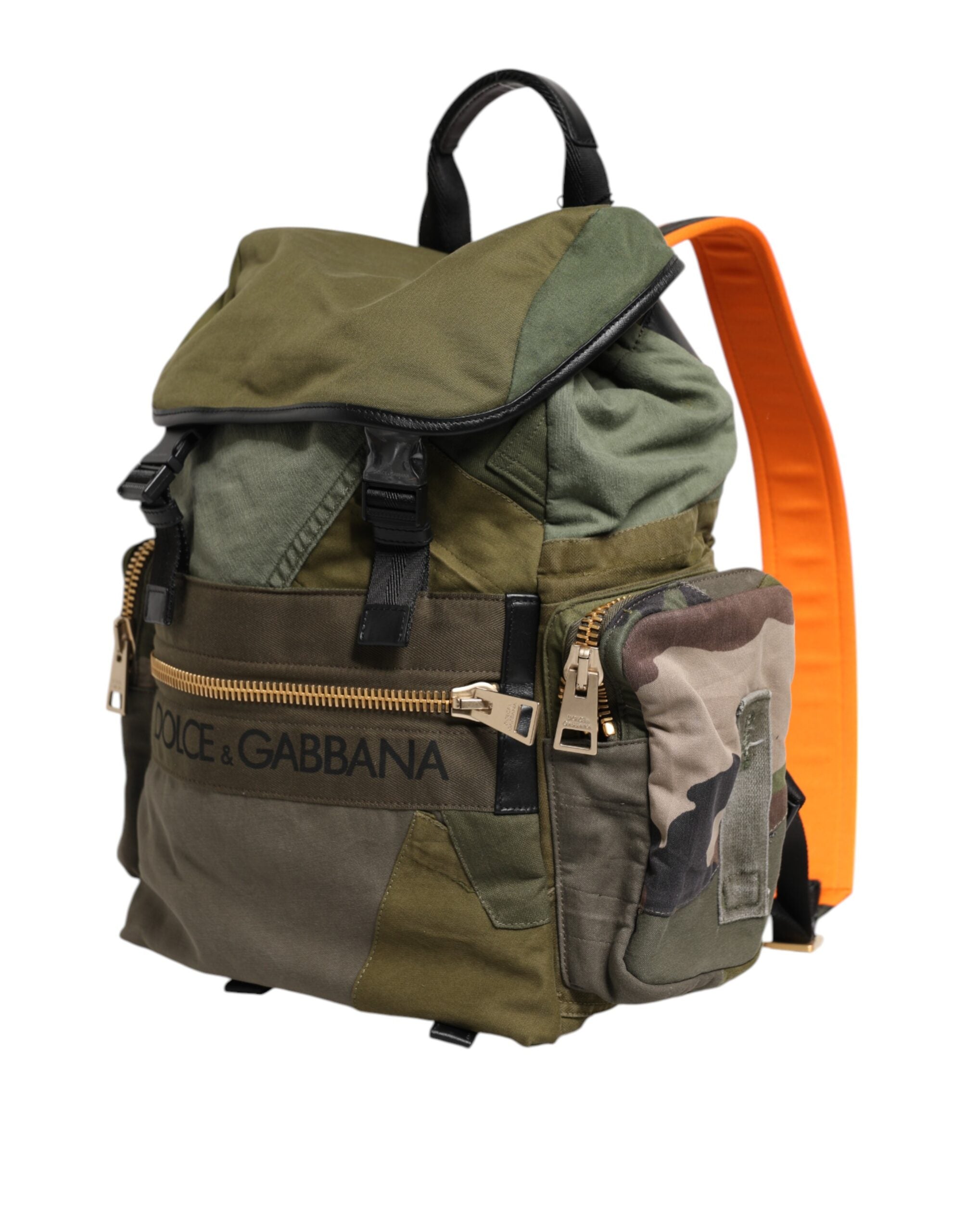 Military Green Patchwork Rucksack Backpack Bag - ventzia