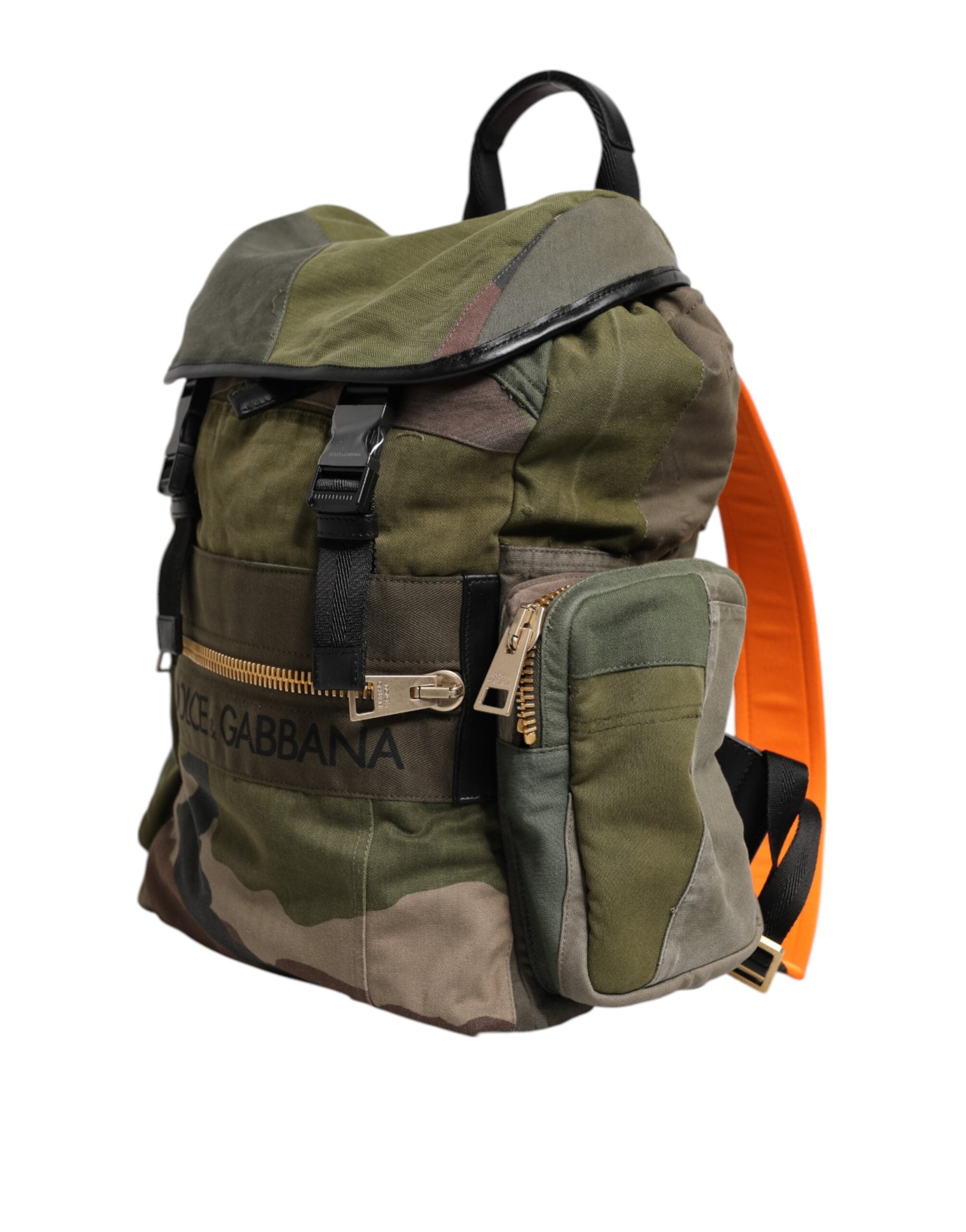 Military Green Patchwork Rucksack Backpack Bag - ventzia