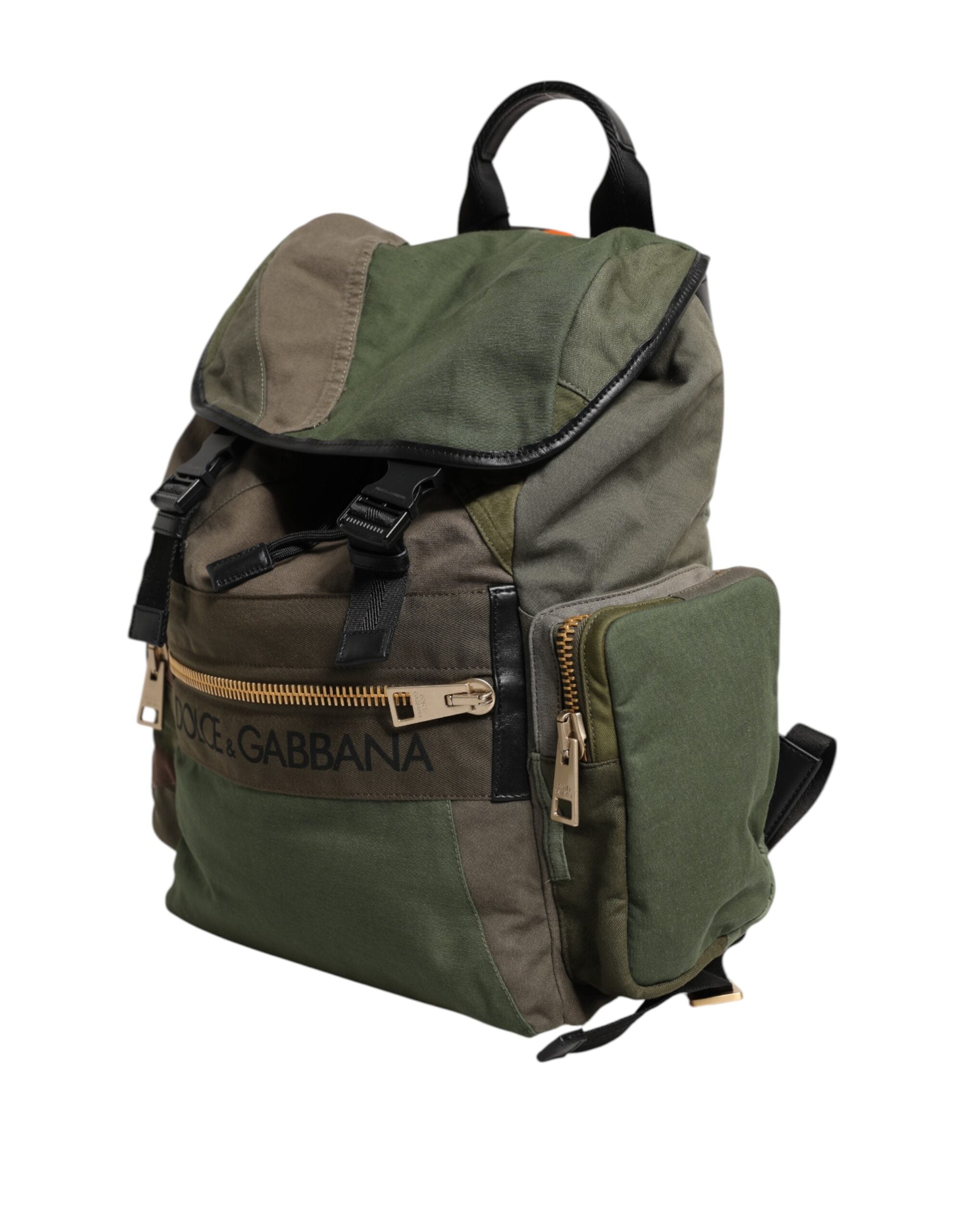 Military Green Patchwork Rucksack Backpack Bag - ventzia