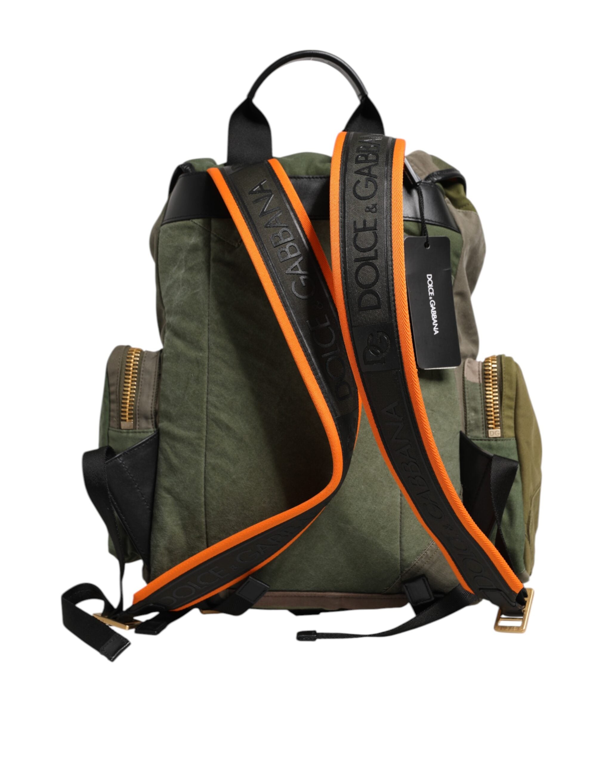 Military Green Patchwork Rucksack Backpack Bag - ventzia