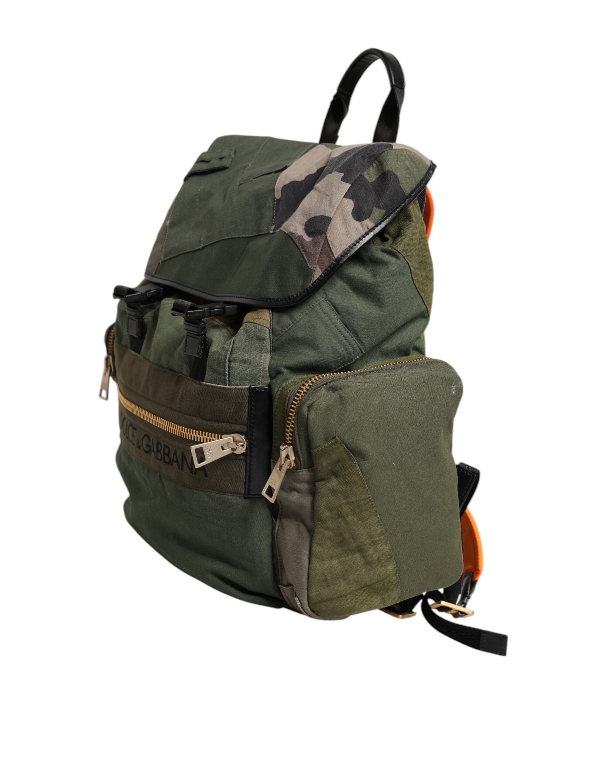 Military Green Patchwork Rucksack Backpack Bag - ventzia