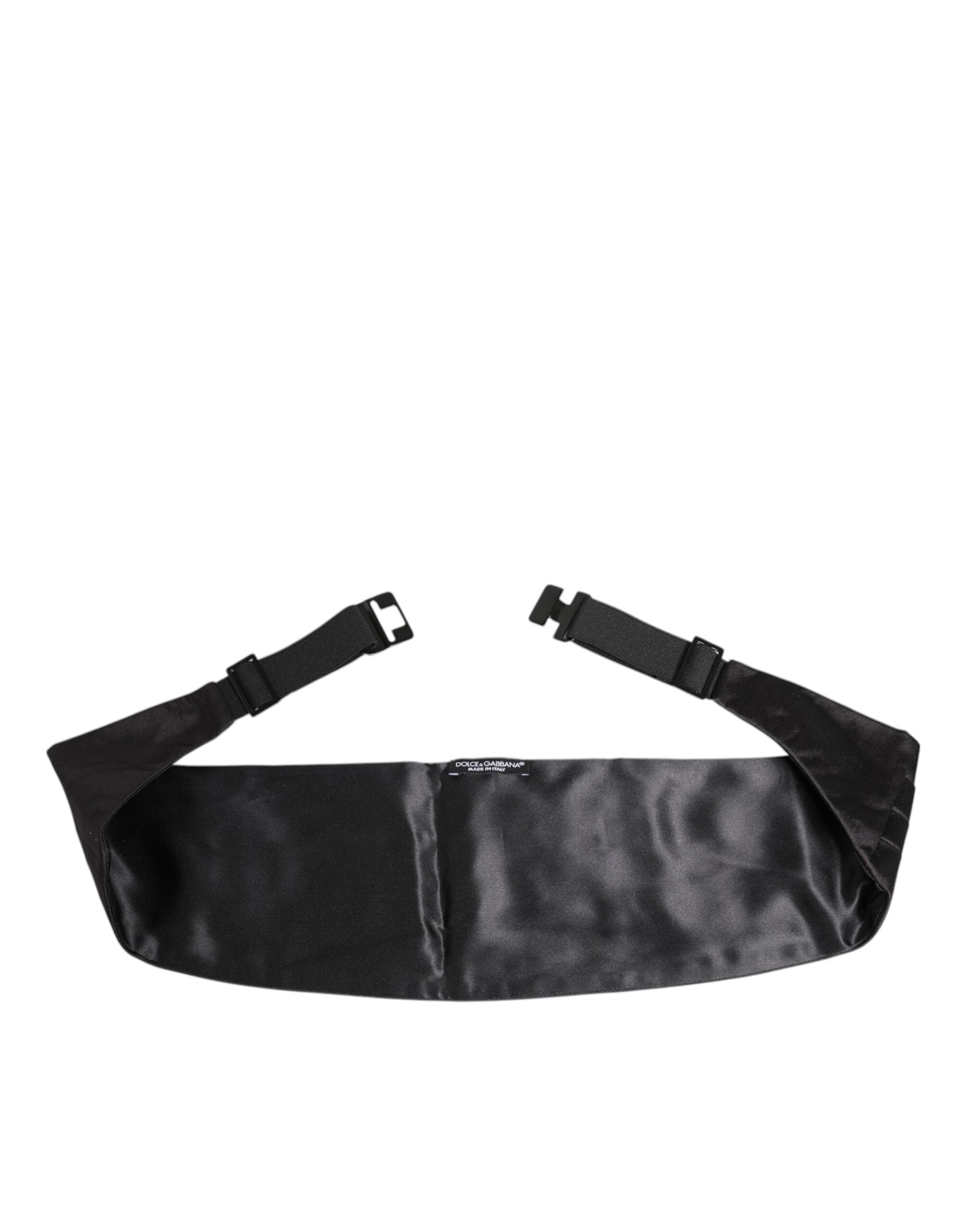 Black Men 100% Silk Belt Wide Waist Cummerbund - ventzia