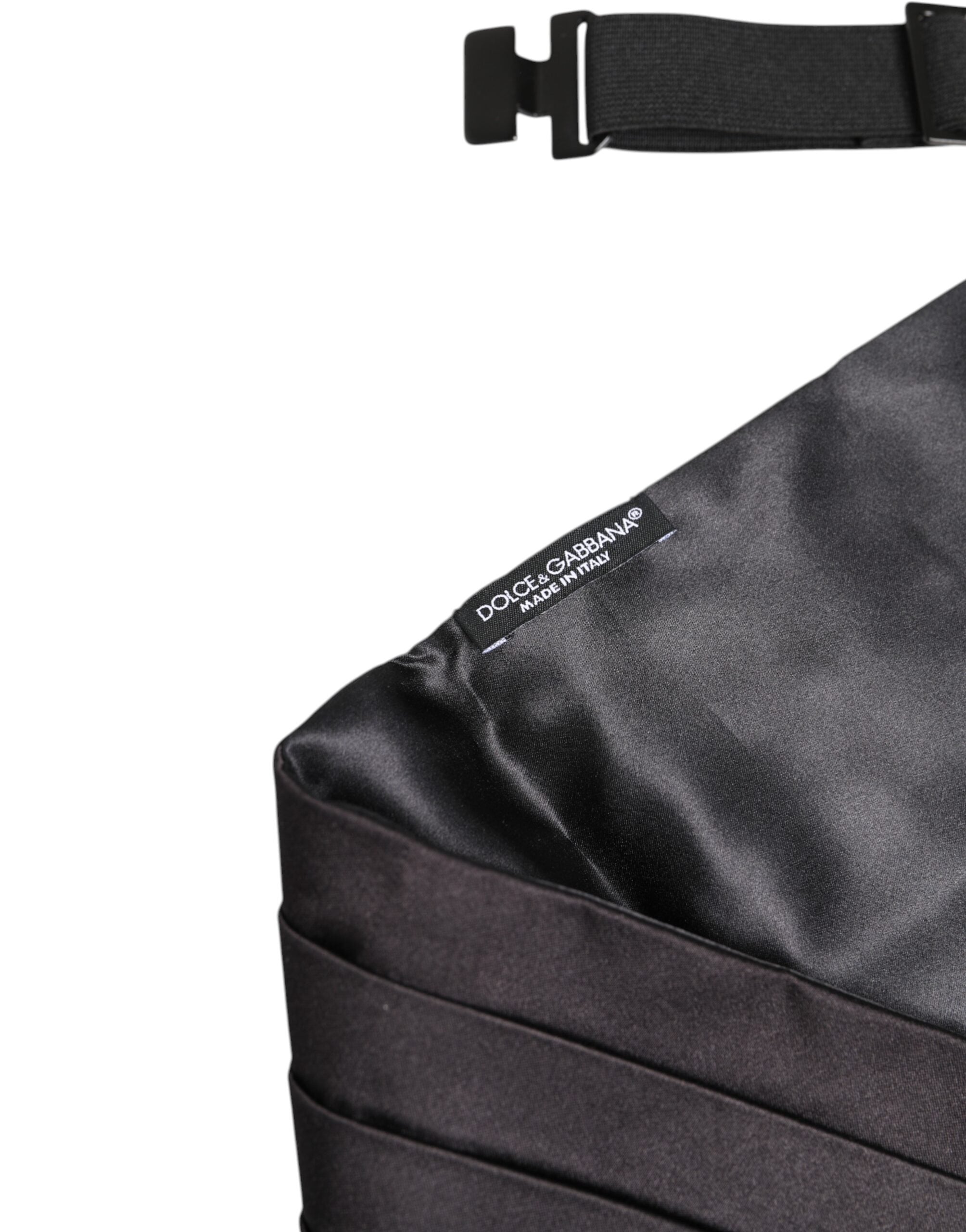 Black Men 100% Silk Belt Wide Waist Cummerbund - ventzia