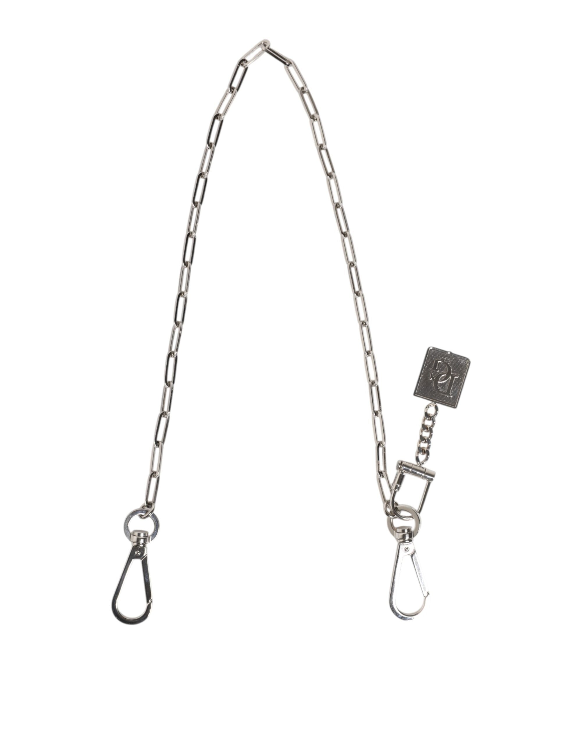 Silver Tone Metal Chain DG Charm Belt Keychain - ventzia