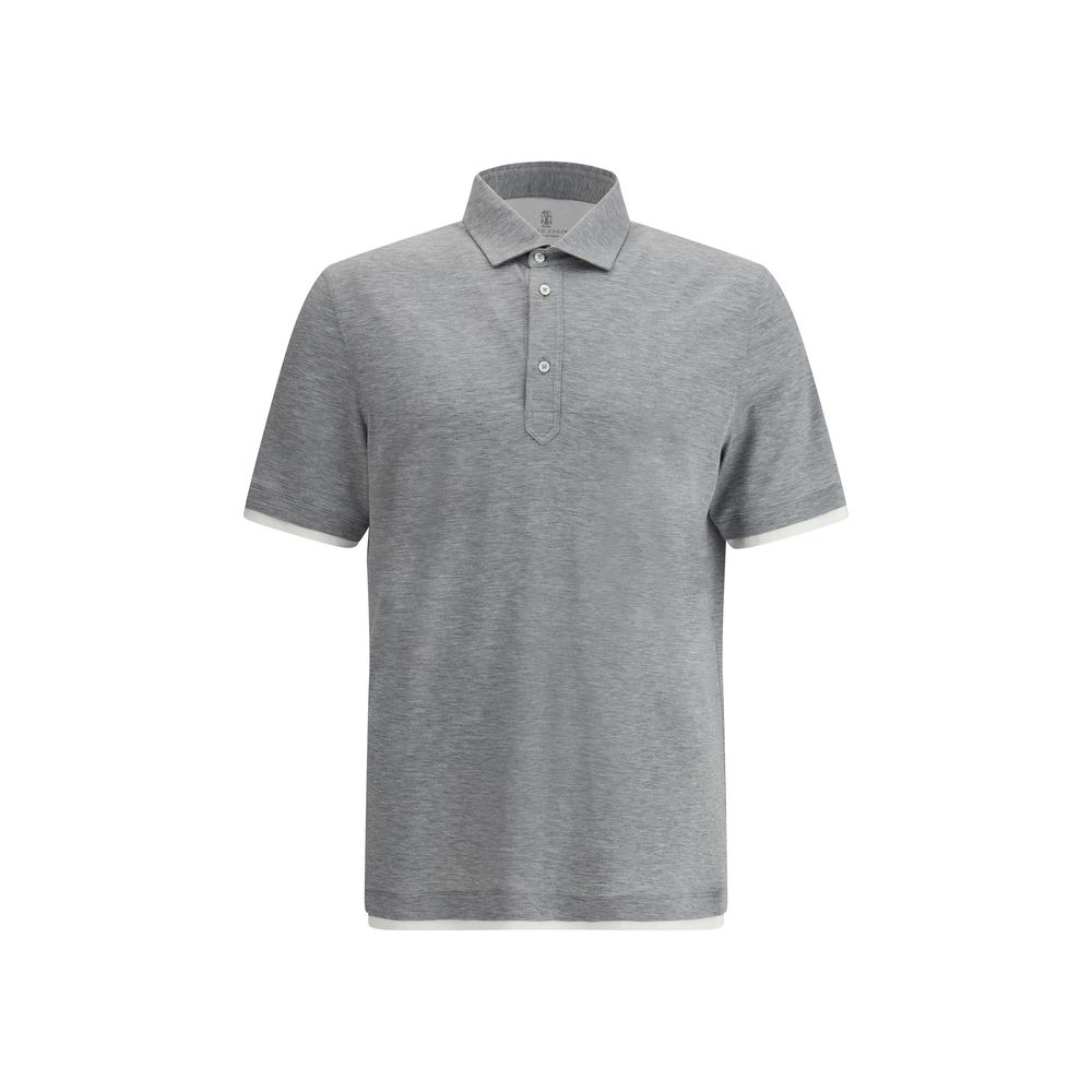 Gray Cotton Polo Shirt - ventzia