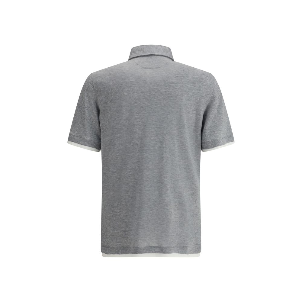 Gray Cotton Polo Shirt - ventzia