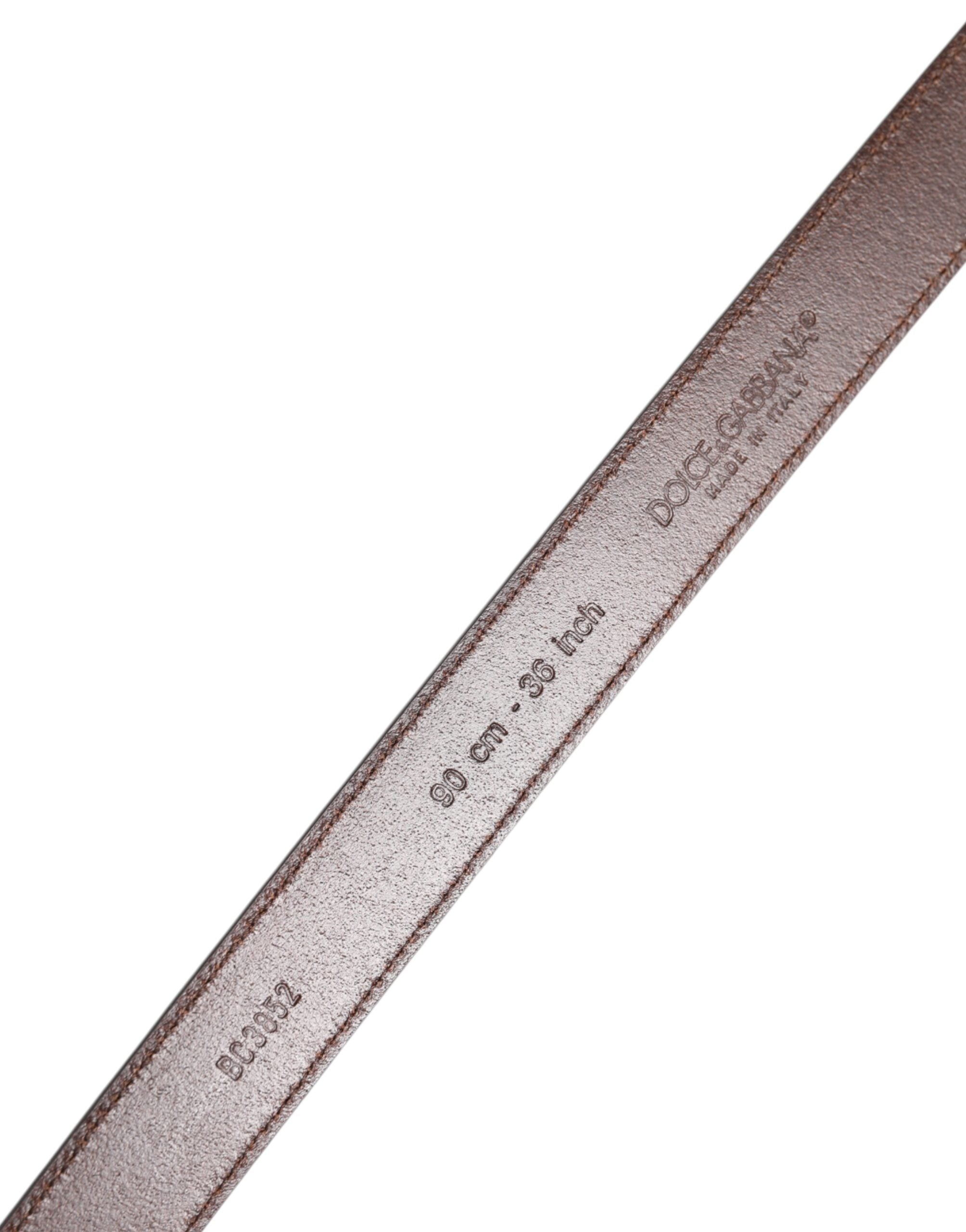 Brown Calf Leather Antique Buckle Belt - ventzia