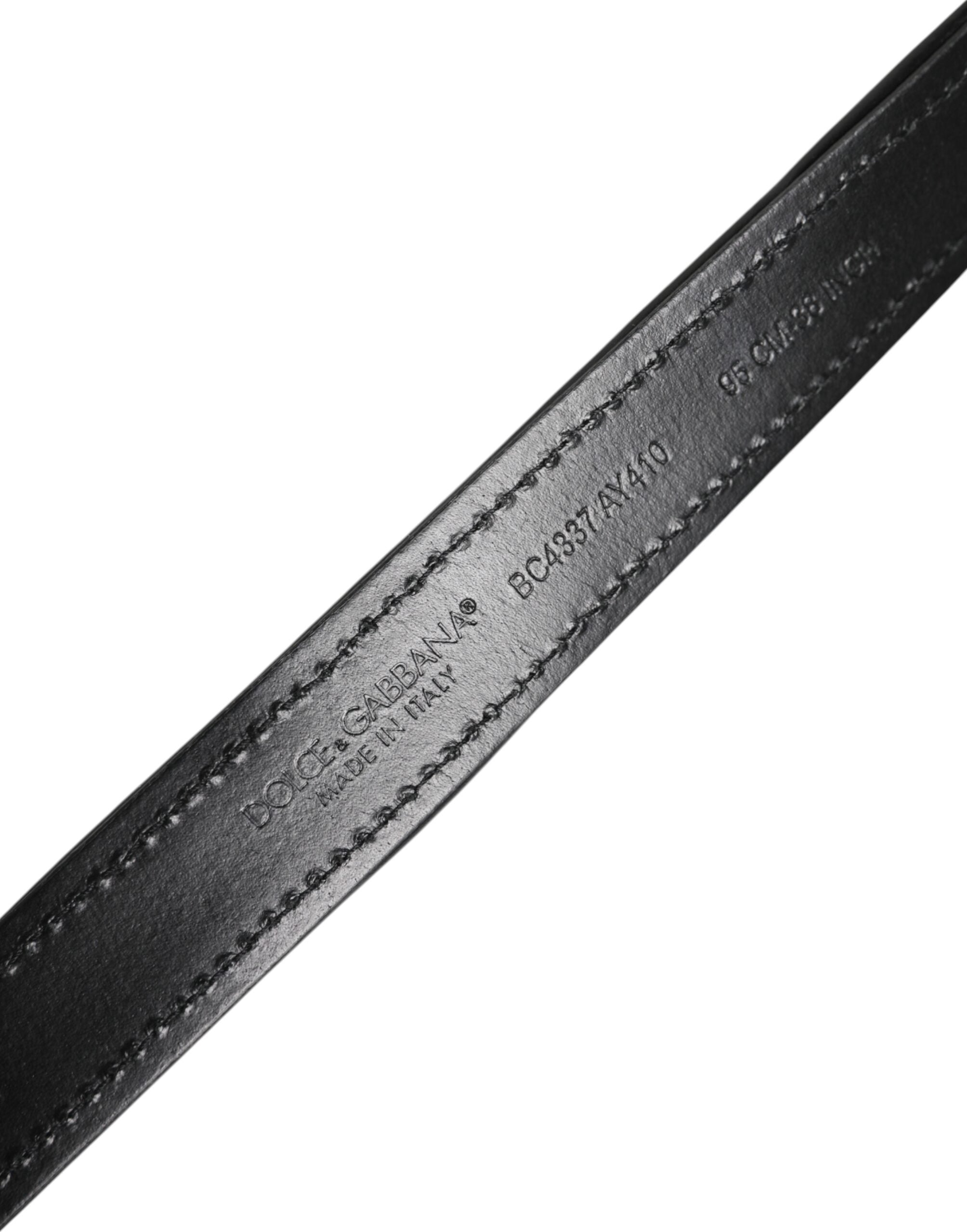 Black Sequin Embellished Metal Buckle Belt - ventzia