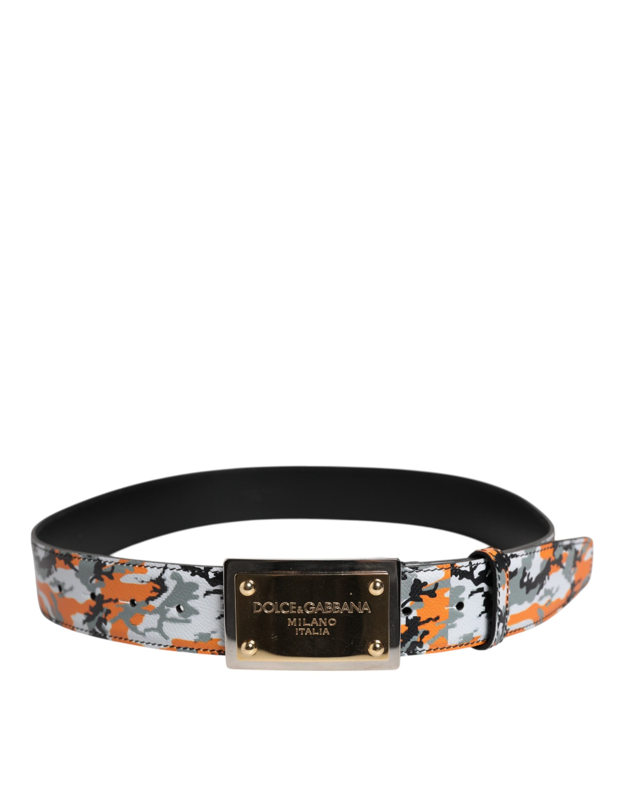 Multicolor Camouflage Metal Logo Buckle Belt - ventzia