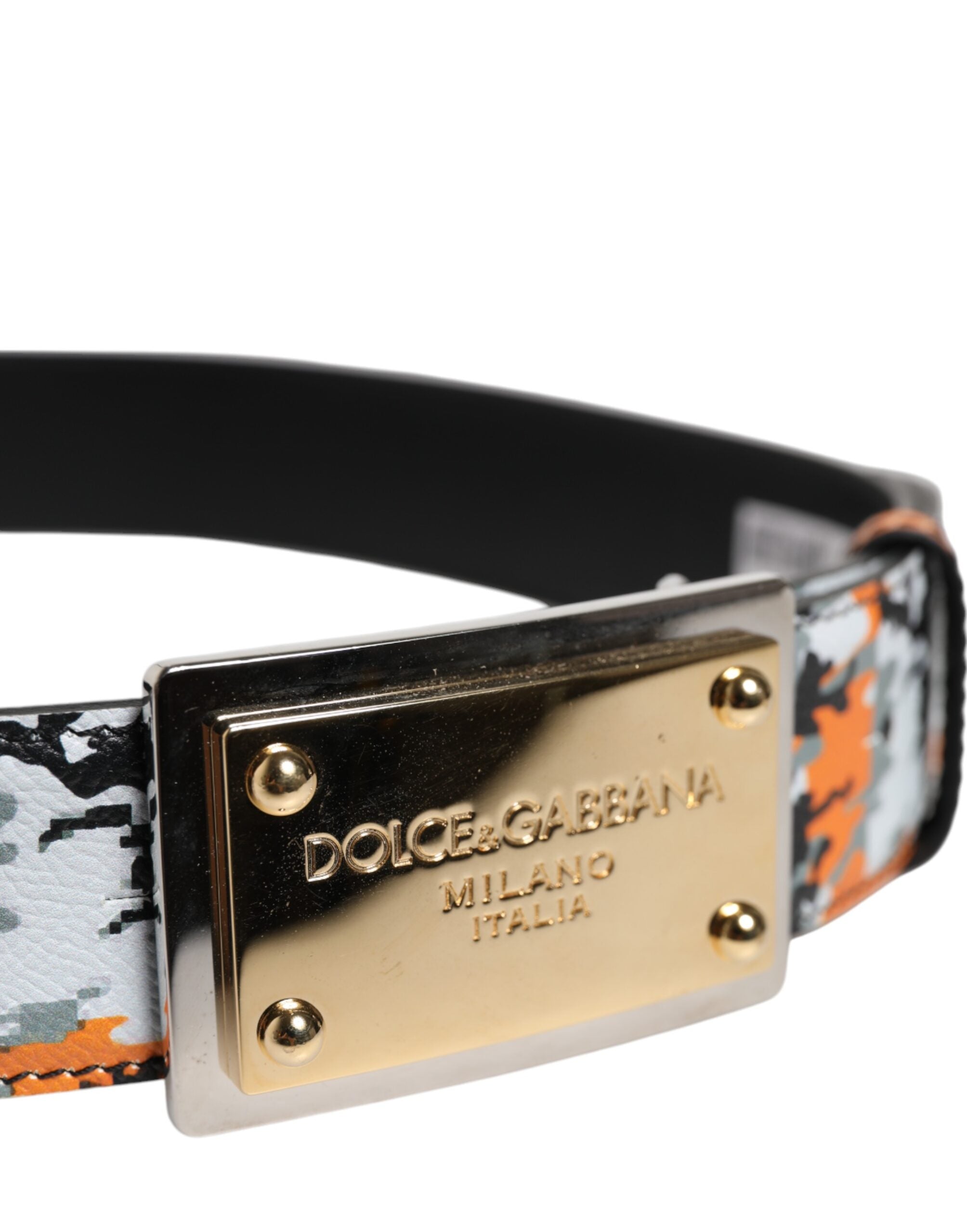 Multicolor Camouflage Metal Logo Buckle Belt - ventzia