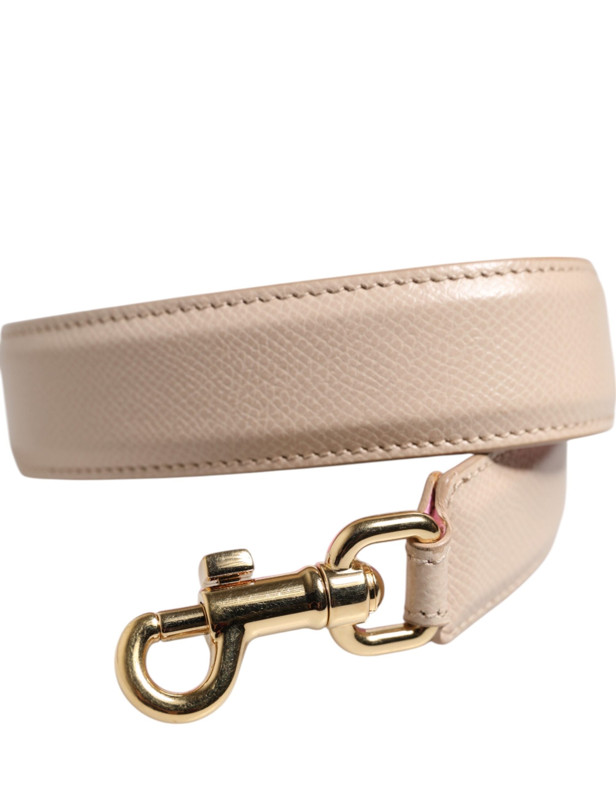 Beige Pink Leather Handbag Accessory Shoulder Strap - ventzia