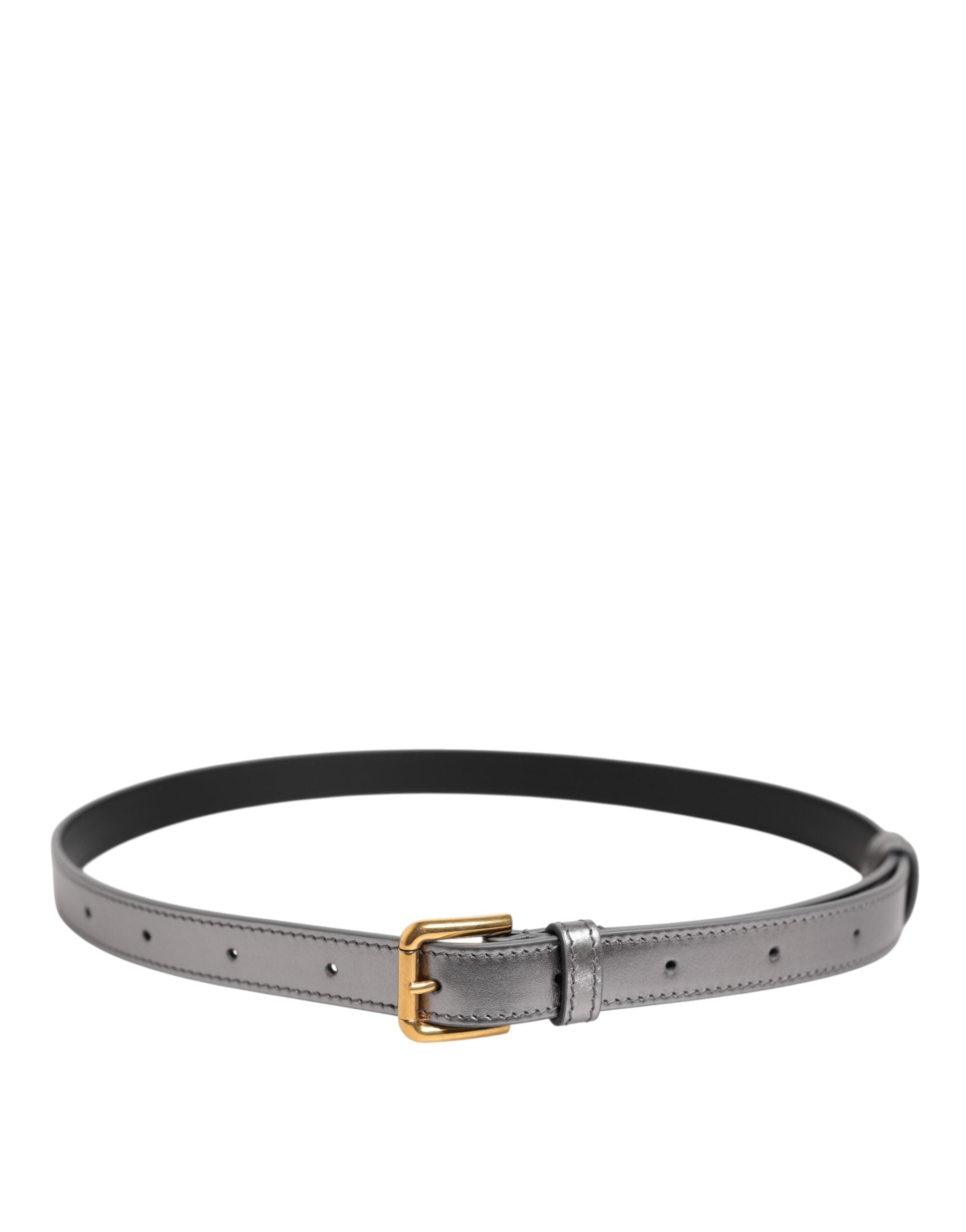 Silver Logo Engraved Metal Waist Buckle Belt - ventzia