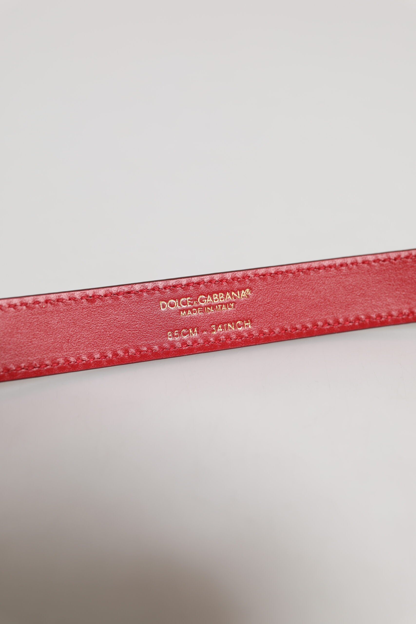 Red Logo Engraved Metal Waist Buckle Belt - ventzia