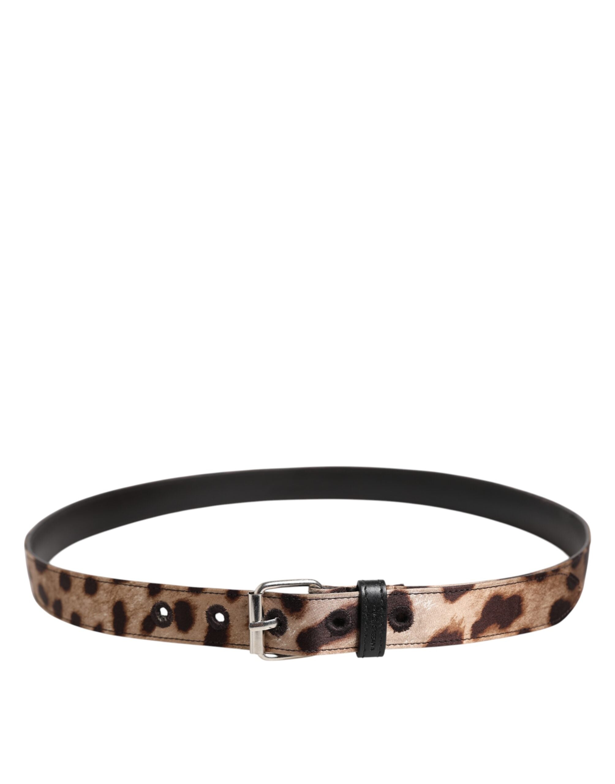 Brown Leopard Silver Metal Buckle Belt - ventzia