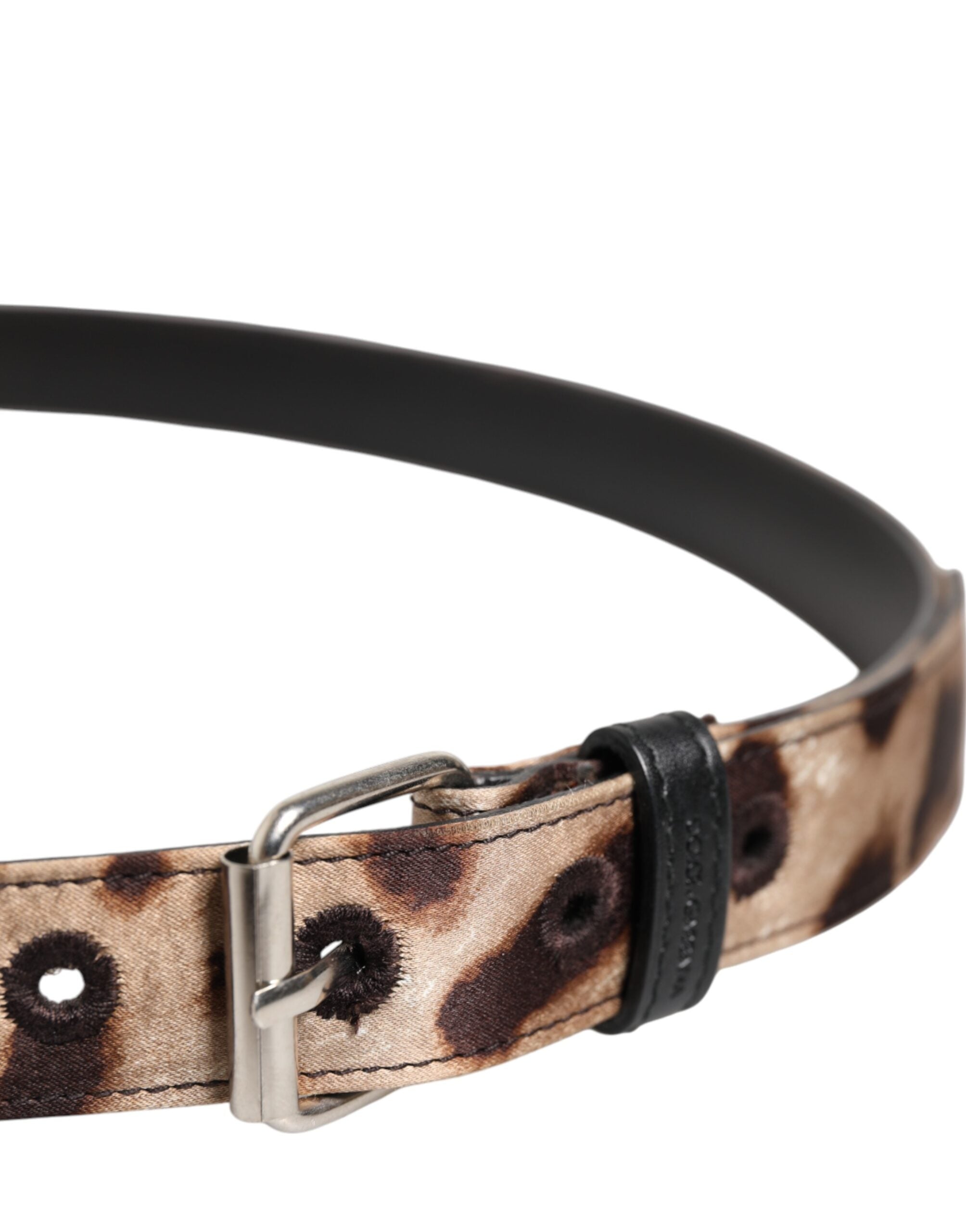 Brown Leopard Silver Metal Buckle Belt - ventzia