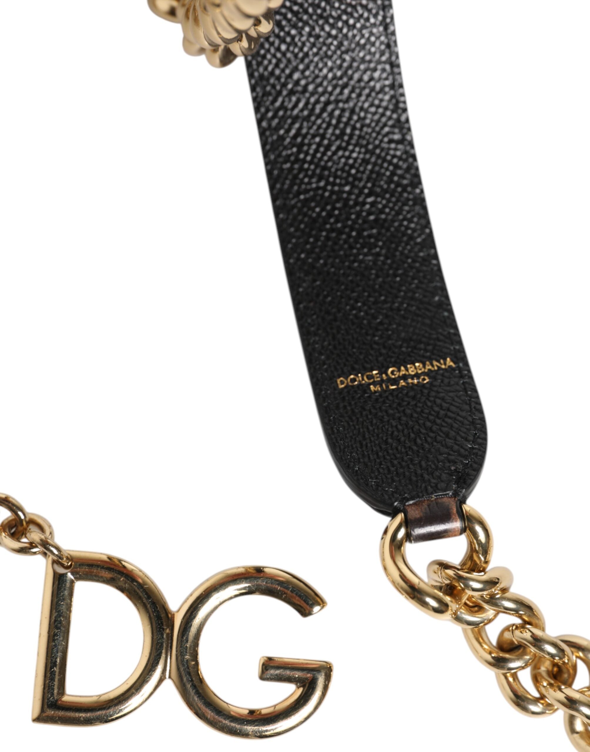 Brown Leopard Gold Brass Chain Accessory Shoulder Strap - ventzia