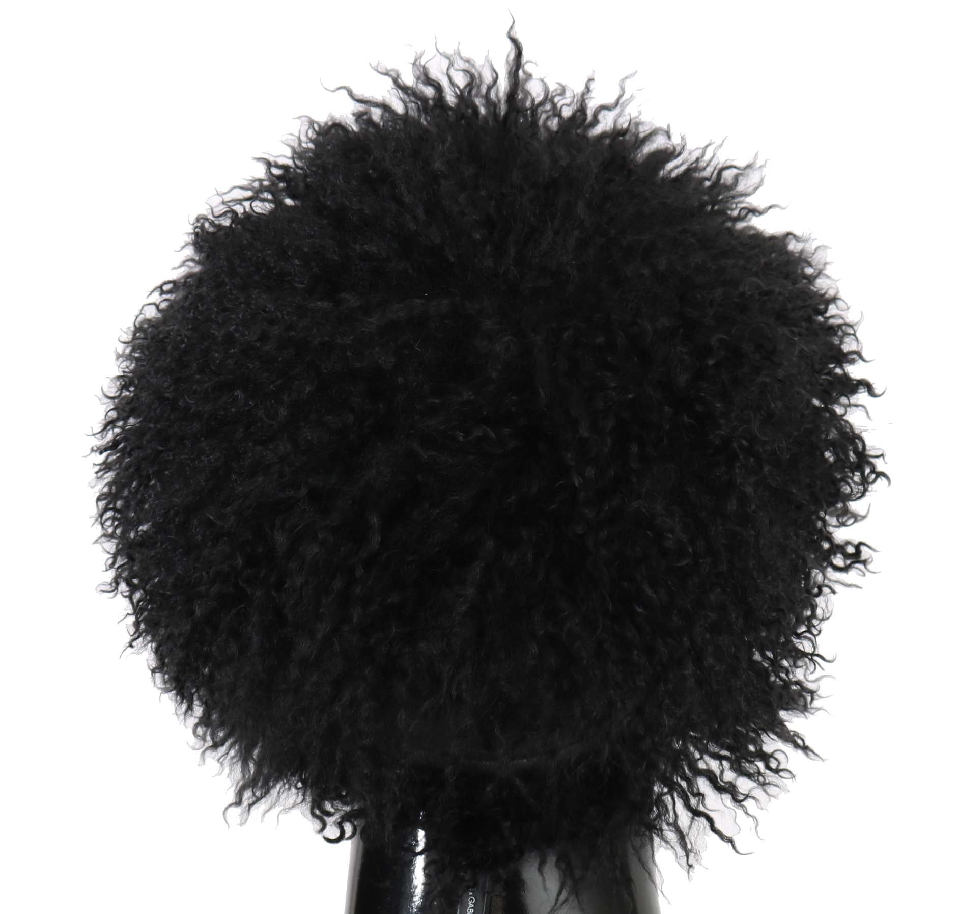 Chic Black Gatsby Cap in Tibet Lamb Fur - ventzia