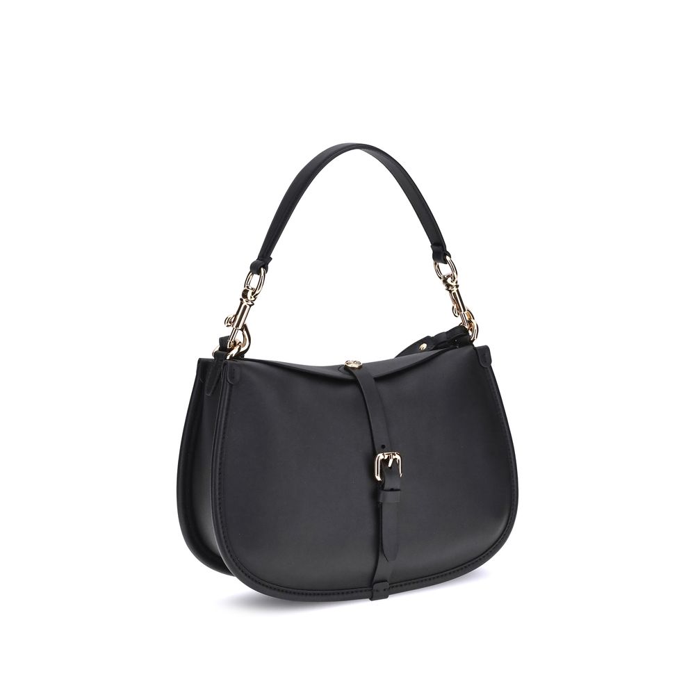 Black Calf Leather Bos Taurus Shoulder Bag - ventzia