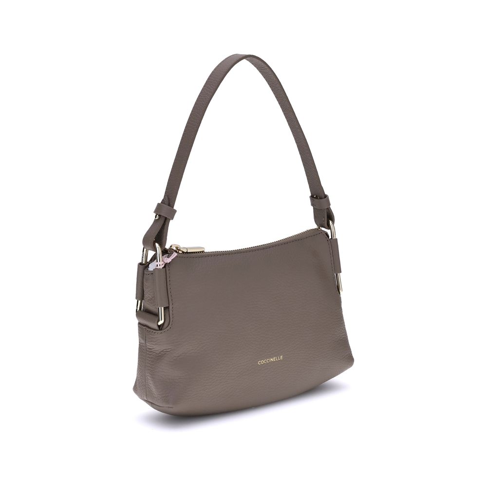 Gray Calf Leather Bos Taurus Shoulder Bag - ventzia