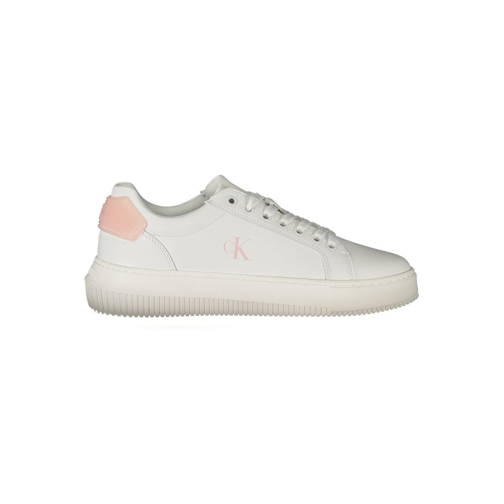 White Polyurethane Women Sneaker - ventzia
