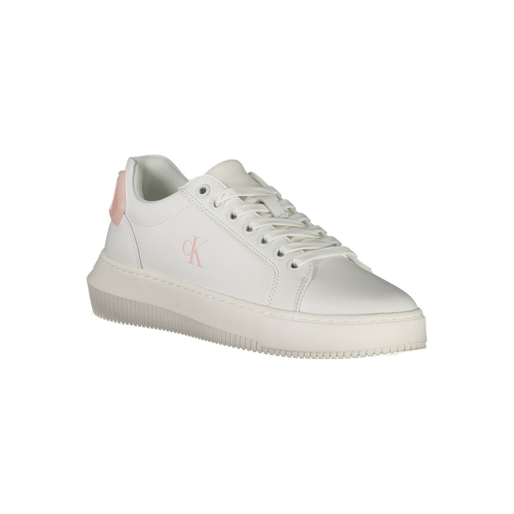 White Polyurethane Women Sneaker - ventzia