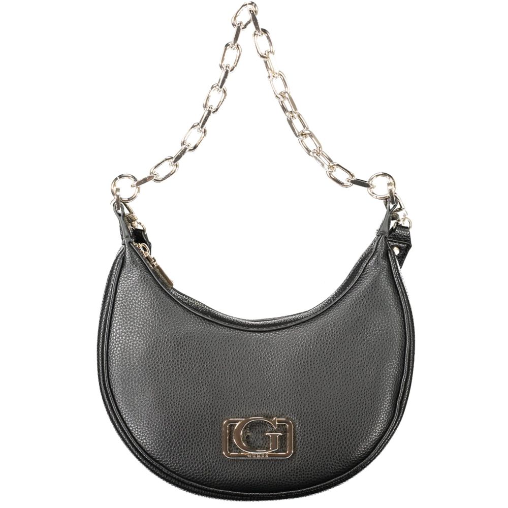 Black Polyurethane Women's Handbag - ventzia