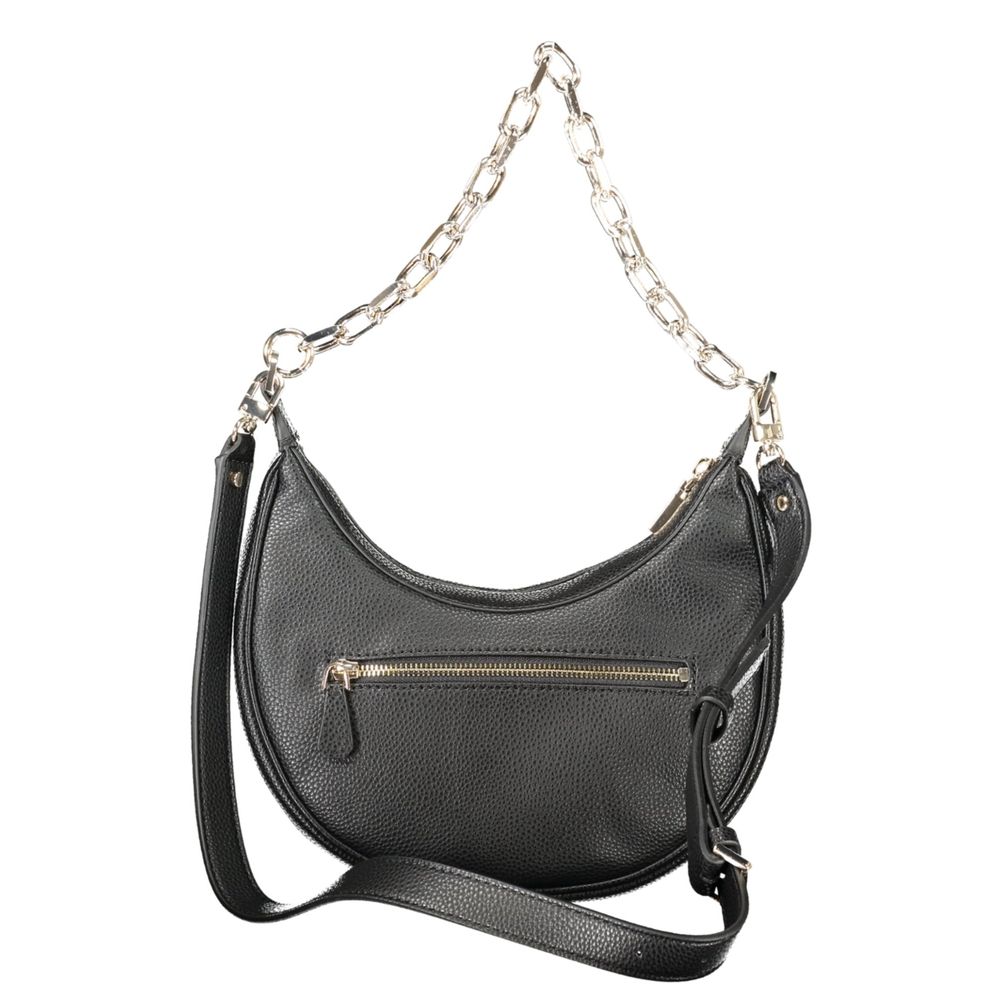 Black Polyurethane Women's Handbag - ventzia