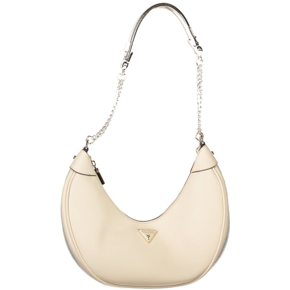Beige Polyurethane Women Handbag - ventzia