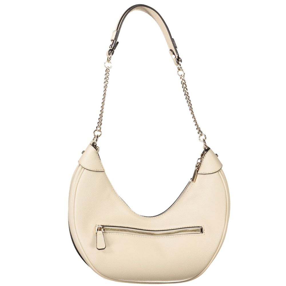 Beige Polyurethane Women Handbag - ventzia