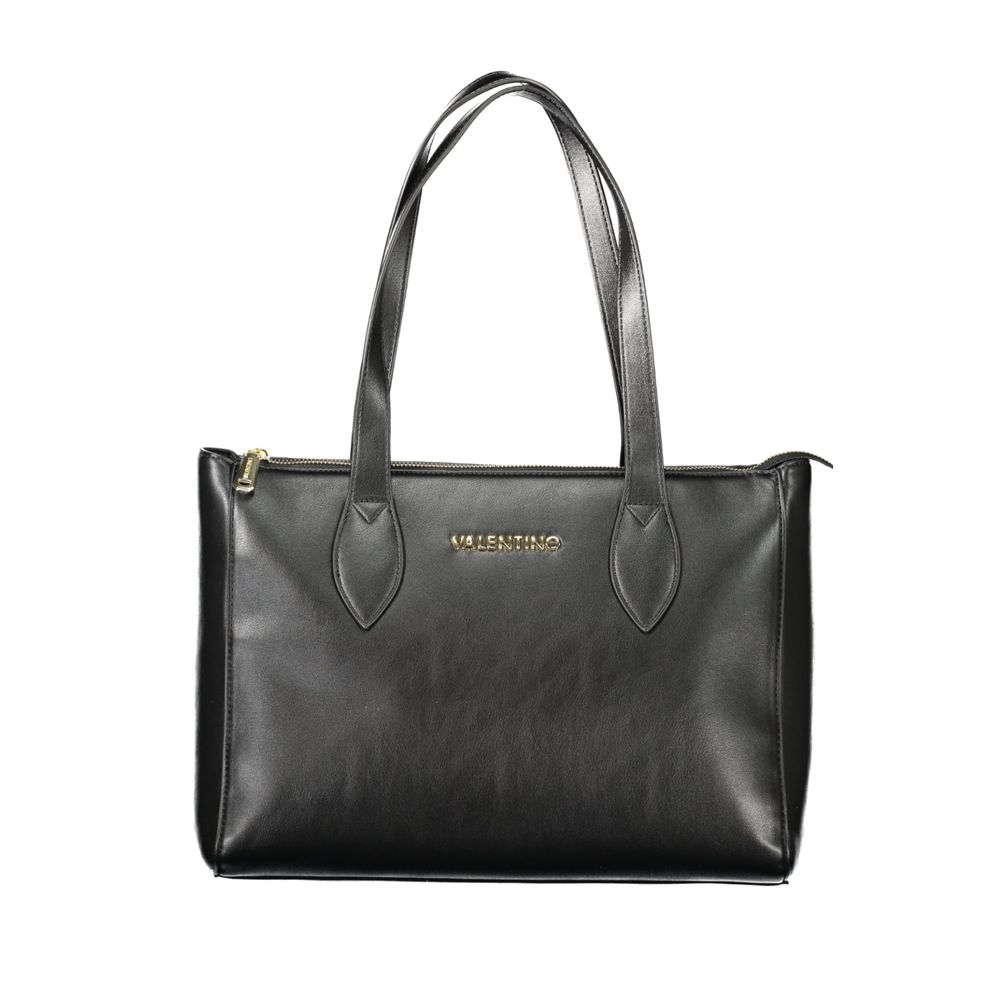 Black Polyurethane Women Handbag - ventzia