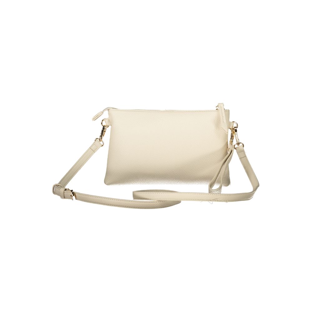 Beige Polyurethane Women Handbag - ventzia