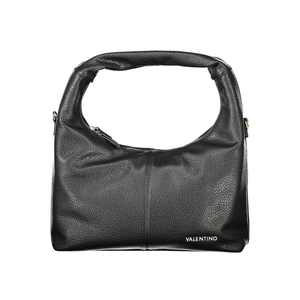 Black Polyurethane Women Shoulder Bag - ventzia
