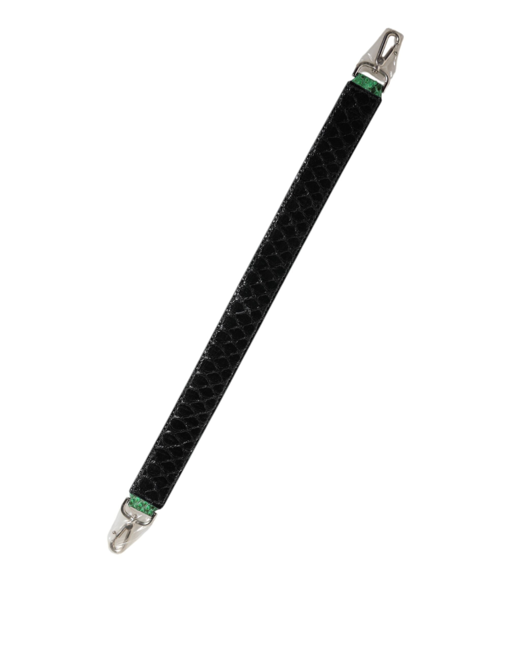 Black Green Exotic Leather Bag Shoulder Strap - ventzia