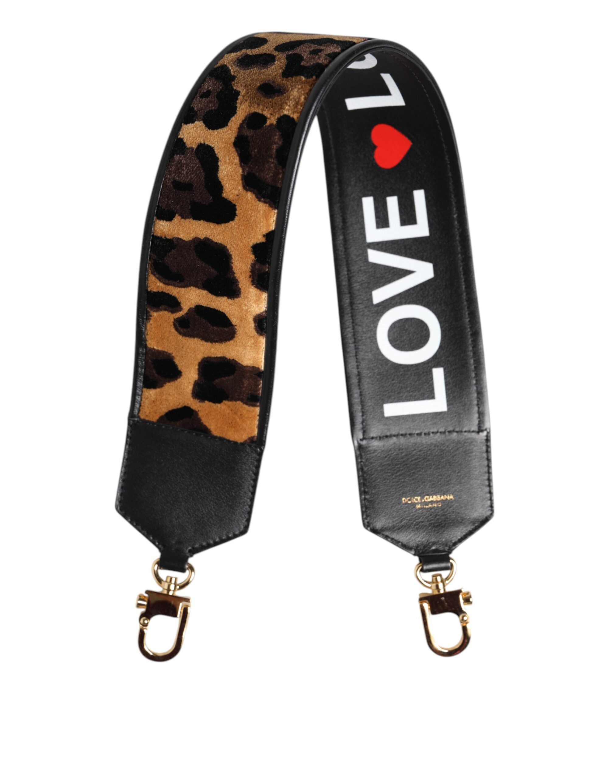 Black Leopard Print Reversible Bag Shoulder Strap - ventzia