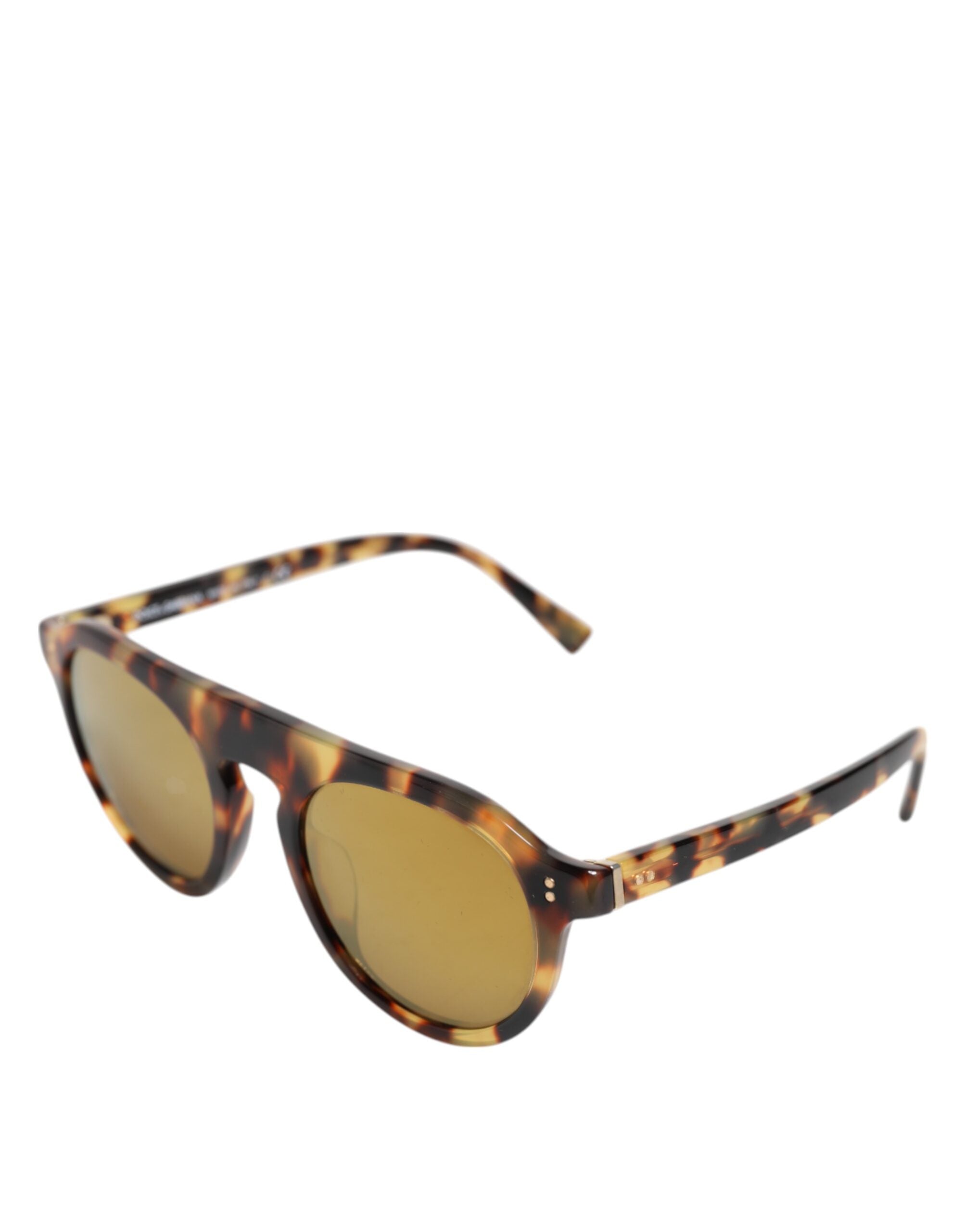 Brown Acetate Round Leopard Print Eyewear Sunglasses - ventzia