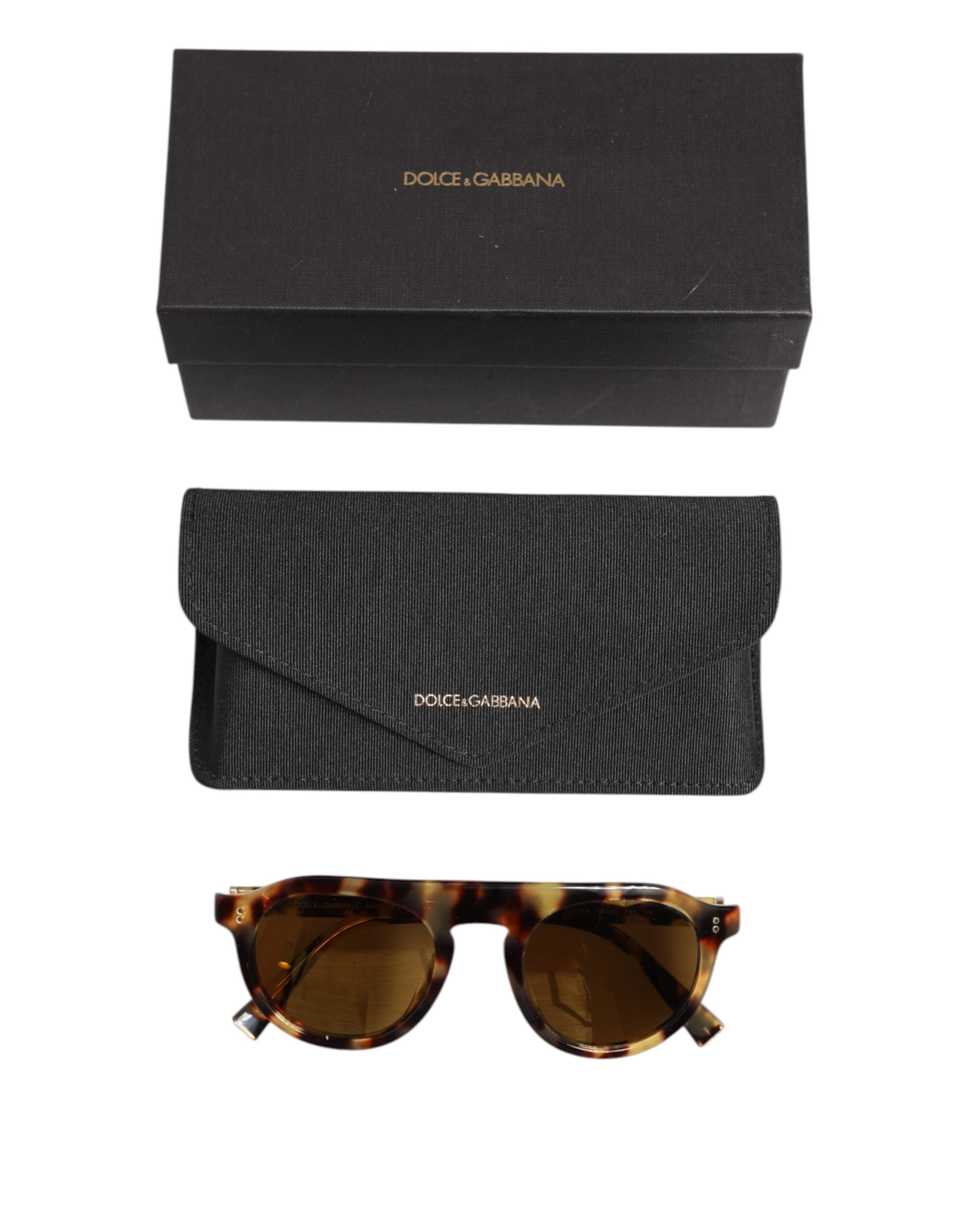 Brown Acetate Round Leopard Print Eyewear Sunglasses - ventzia