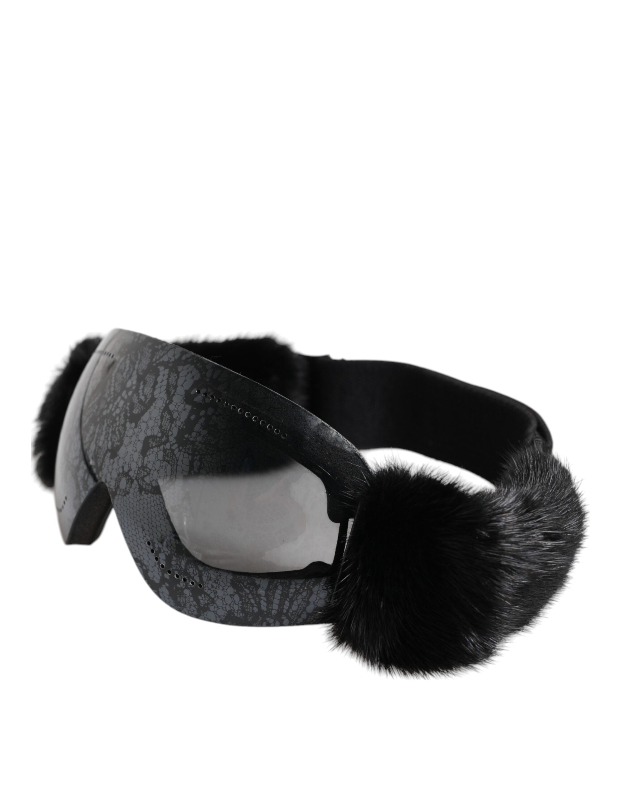 Black Bi0759 Lace Mirrored Ski Goggles Mask Sunglasses - ventzia