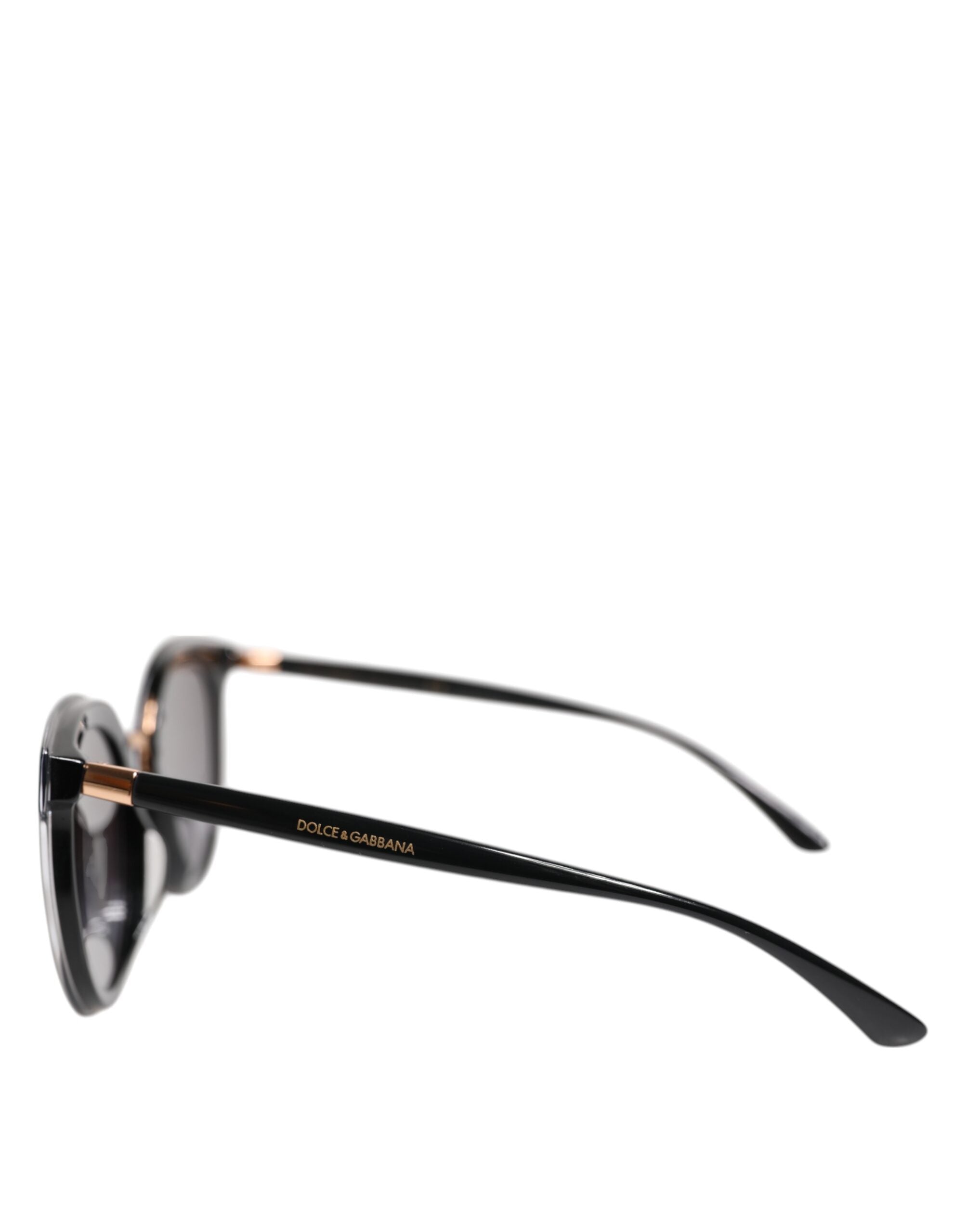 Black Transparent Trim Round DG4371-F Eyewear Sunglasses - ventzia