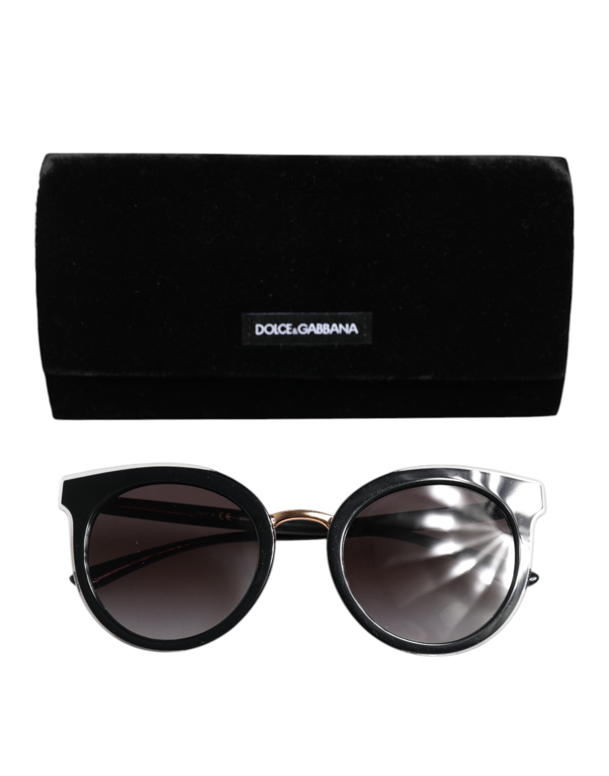 Black Transparent Trim Round DG4371-F Eyewear Sunglasses - ventzia