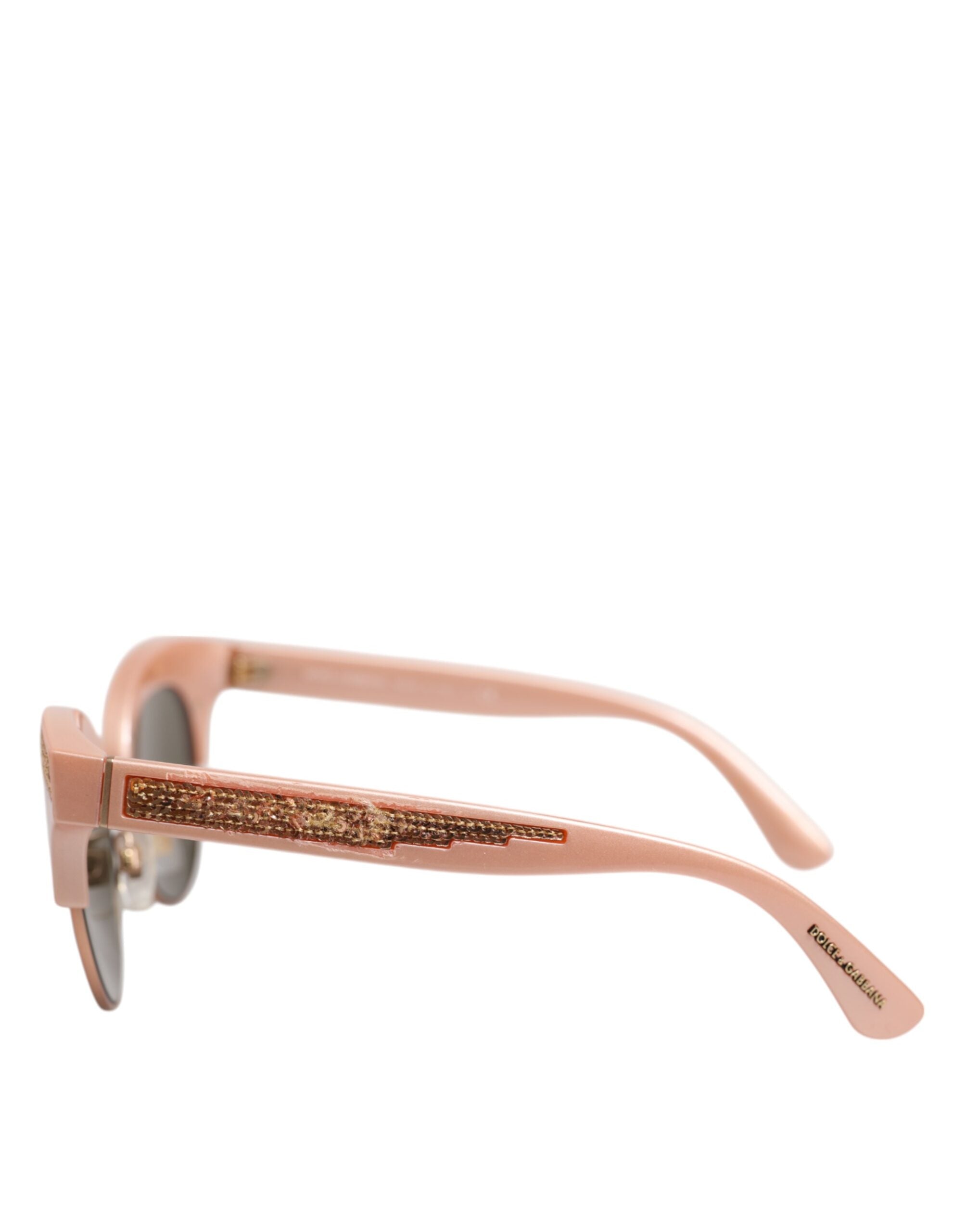 Pink Gold Mirrored Cat Eye DG6109 Sequined Sunglasses - ventzia