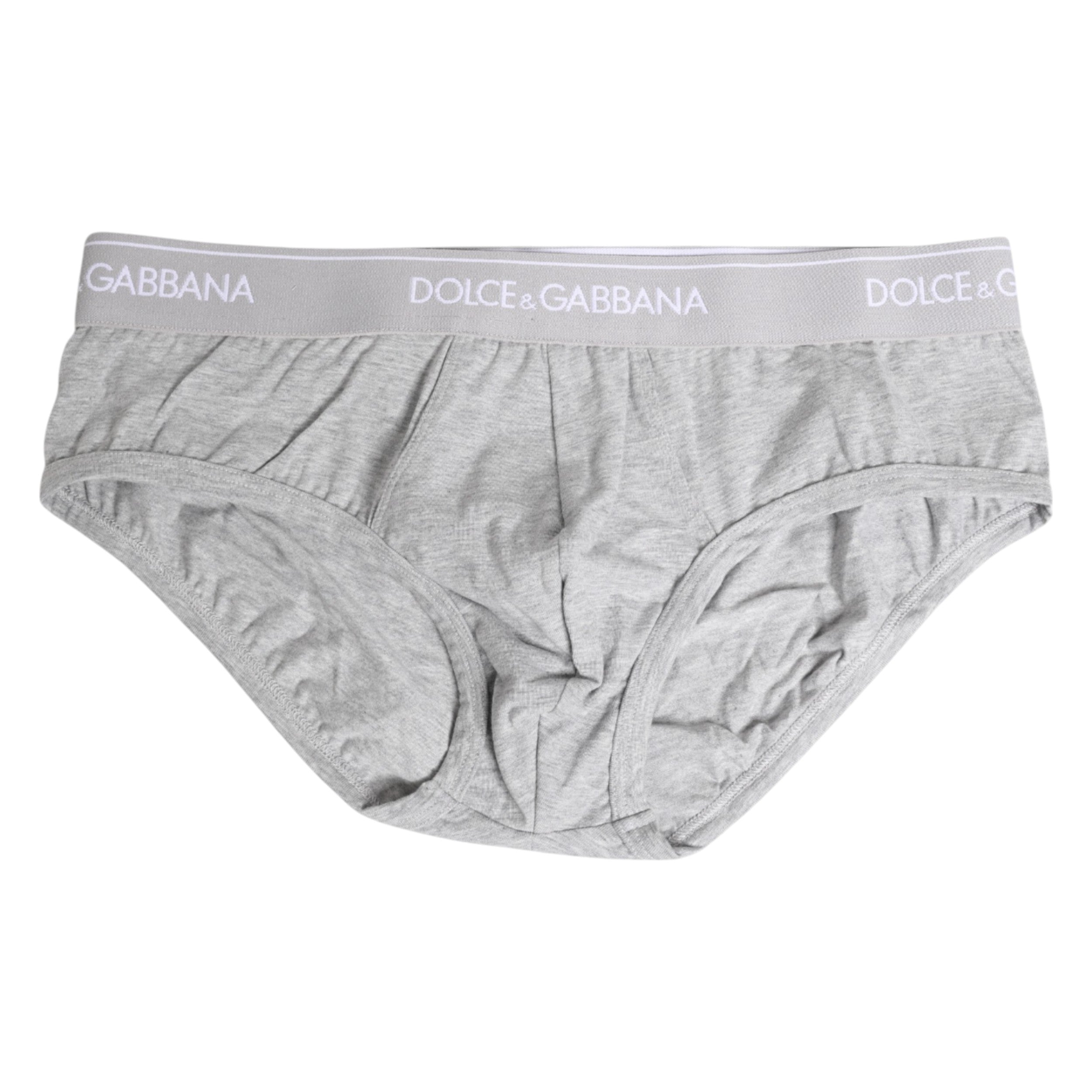 Gray Cotton Stretch Regular Brief Underwear - ventzia