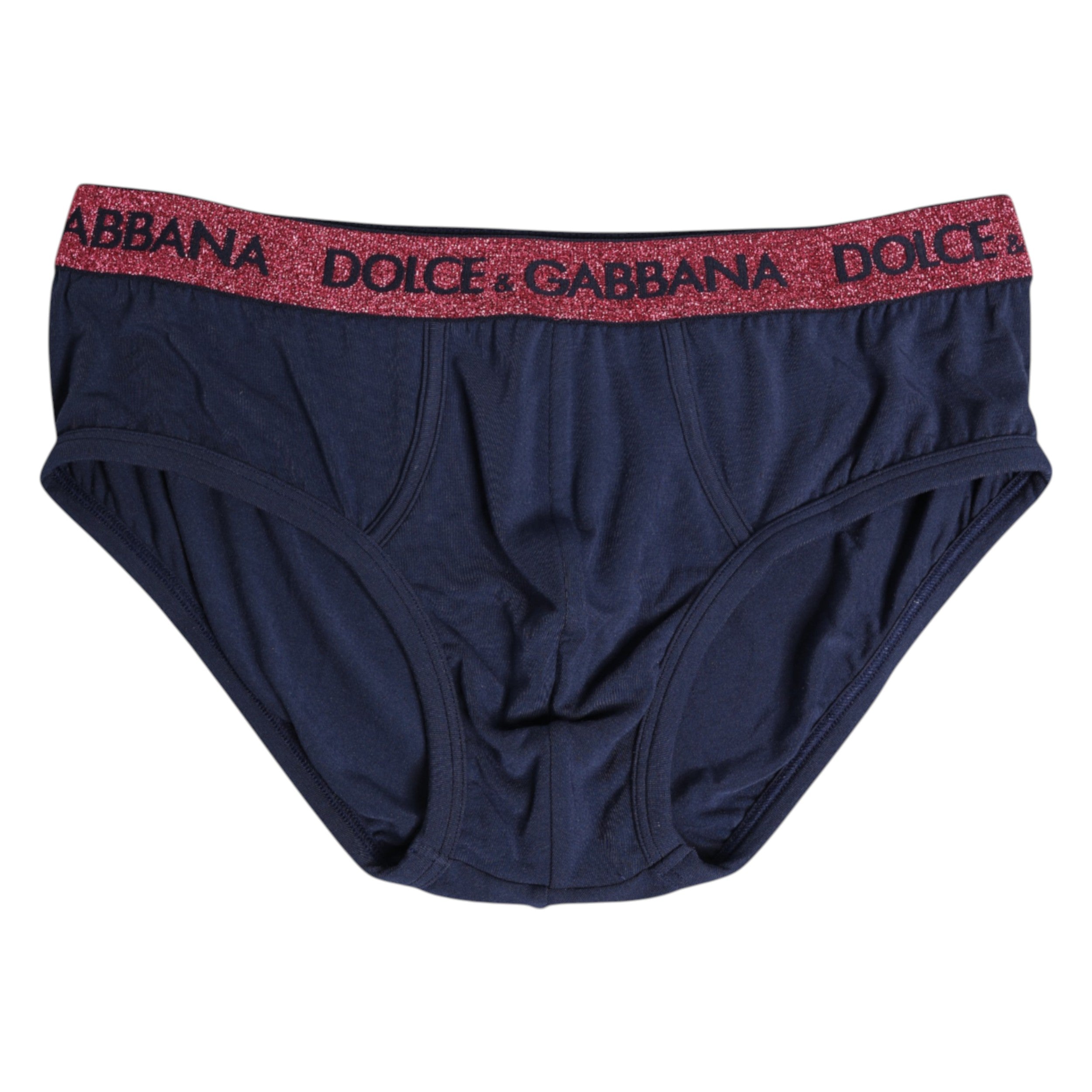 Blue Red Logo Stretch Regular Brief Underwear - ventzia