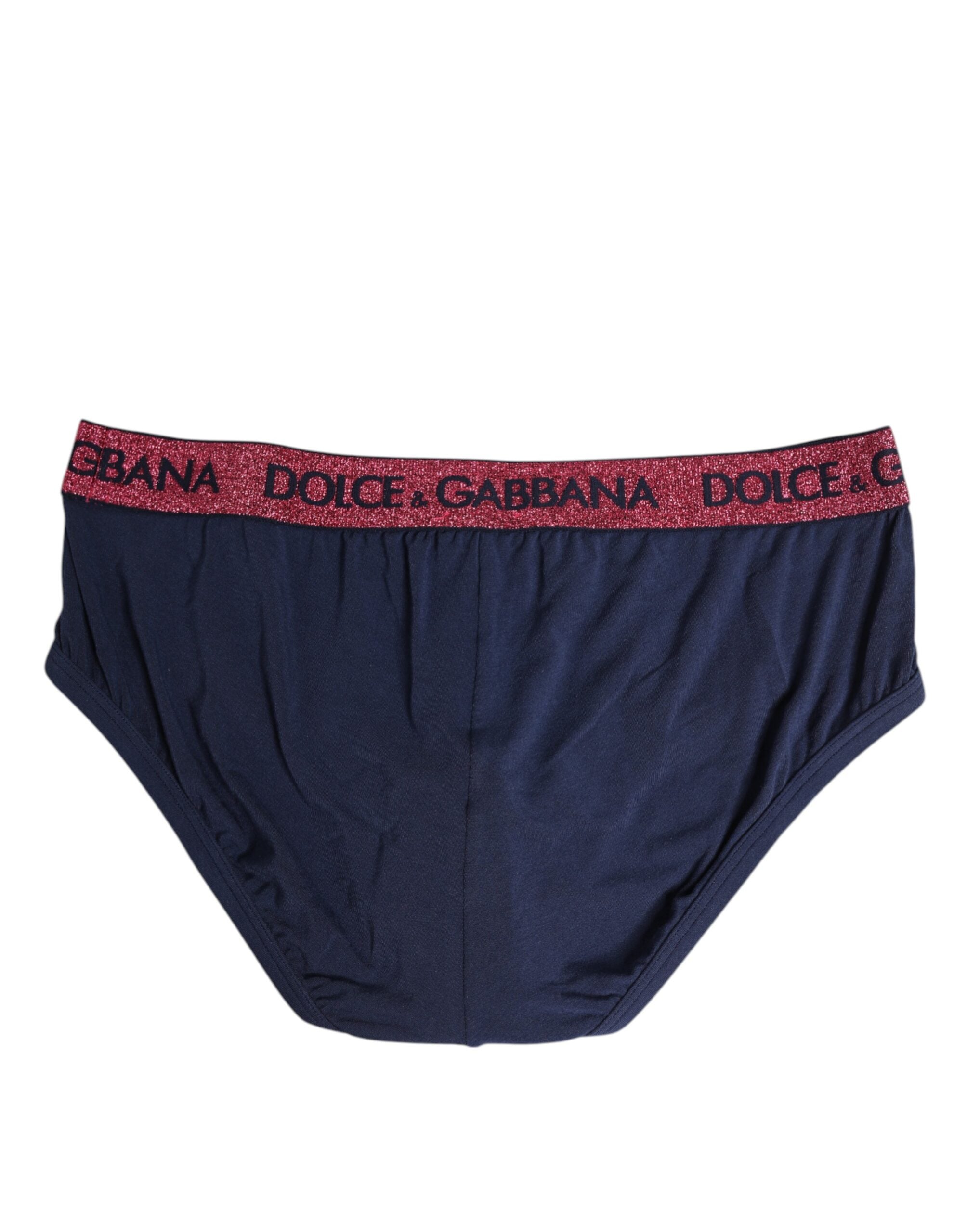 Blue Red Logo Stretch Regular Brief Underwear - ventzia