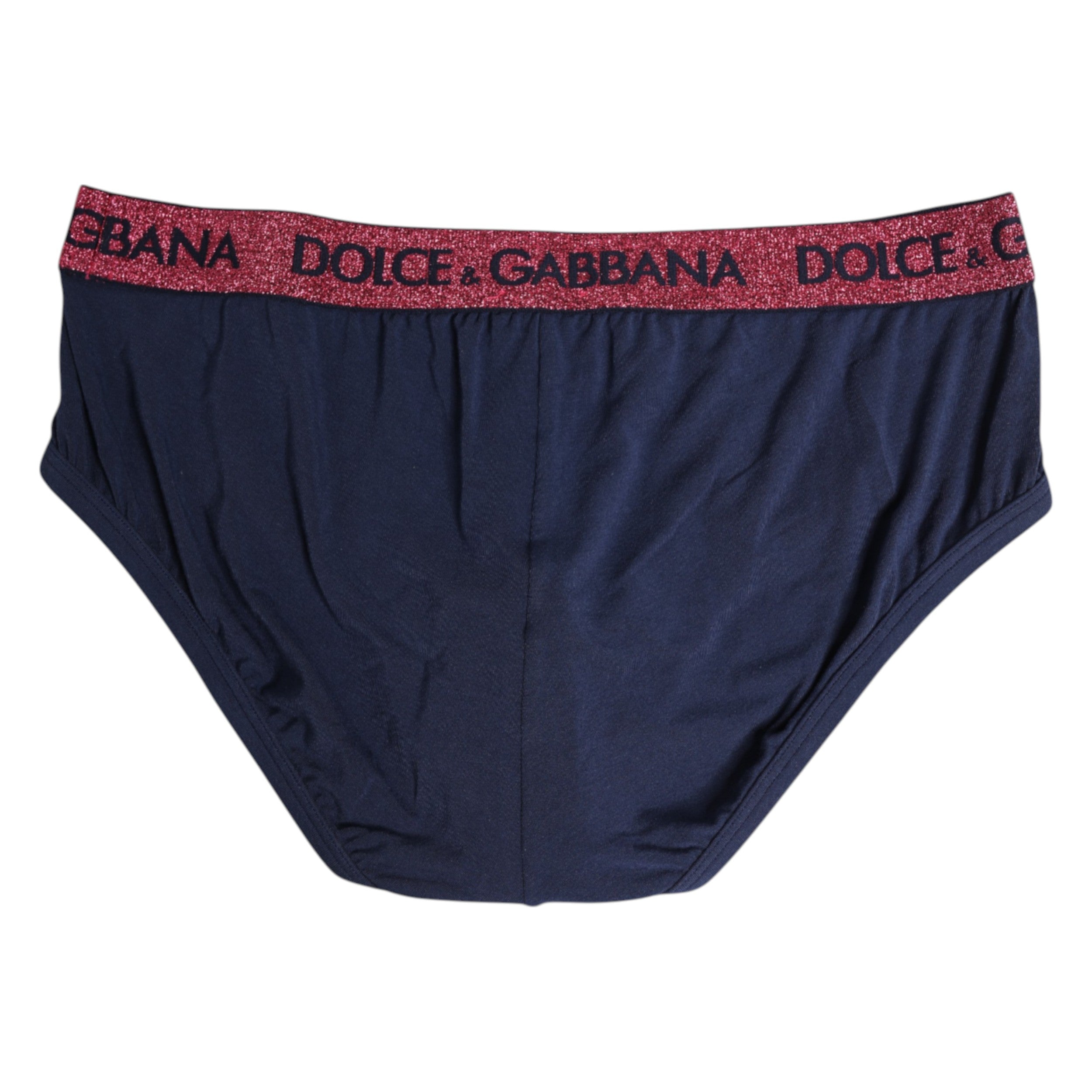 Blue Red Logo Stretch Regular Brief Underwear - ventzia